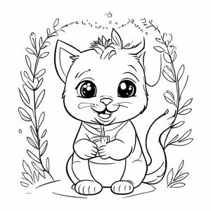 Create a photo of a cat blowing out a birthday candle