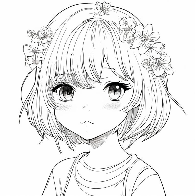 Cô gái dễ thương theo chủ đề anime mùa xuân 