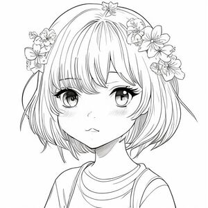 Cô gái dễ thương theo chủ đề anime mùa xuân 