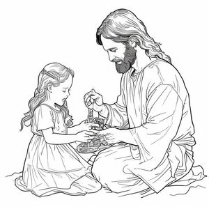 Chúa Giêsu chơi búp bê với một bé gái 6 tuổi