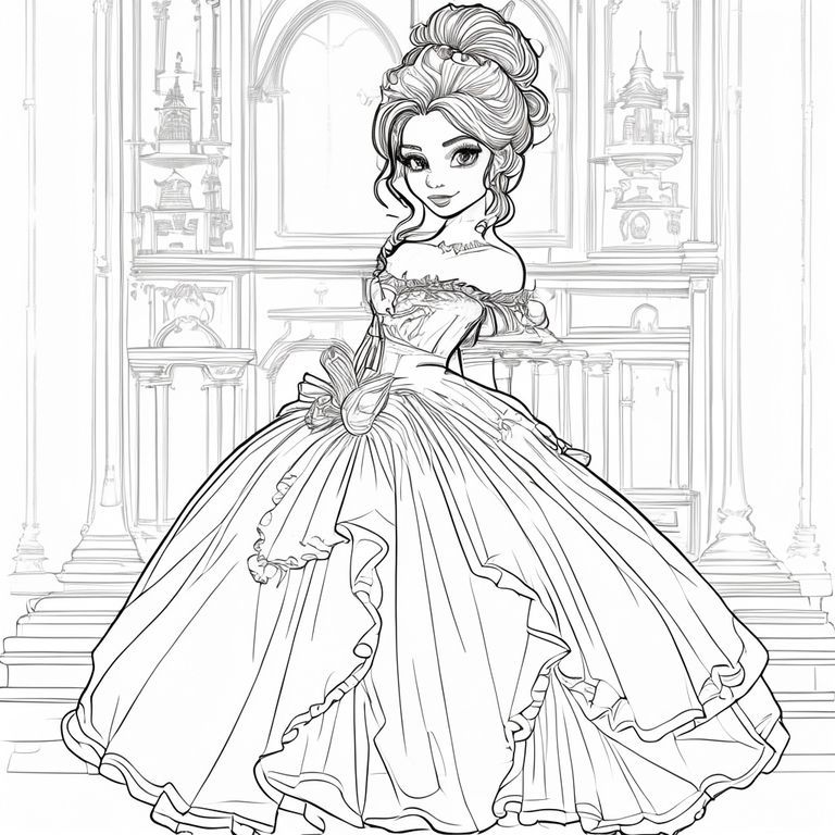 cho tôi một cô gái có mái tóc với một chiếc váy dạ hội to đẹp ngoài vai và nền là cô ấy bên trong một chiếc hộp 