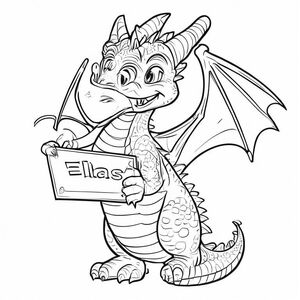 một con rồng cầm dấu hiệu tên Elias 