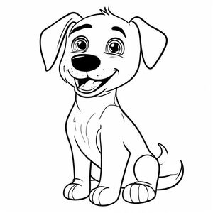 Tranh tô màu đơn giản cho trẻ ADHD, 
một dễ thương đang ngồi, hình dáng lớn, đường viền đen dày, 
rất ít chi tiết, không gian trống lớn, 
biểu hiện thân thiện và bình tĩnh, 
không lộn xộn nền, 
nghệ thuật đường nét đen trắng, 
Định dạng A4

