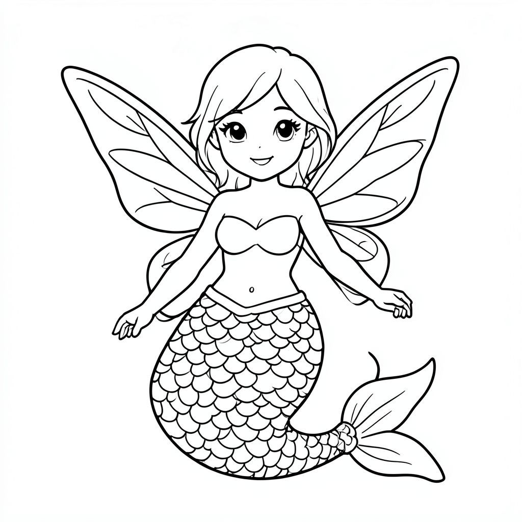 Mermaid with fairy wings