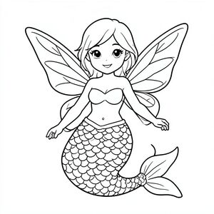 Mermaid with fairy wings