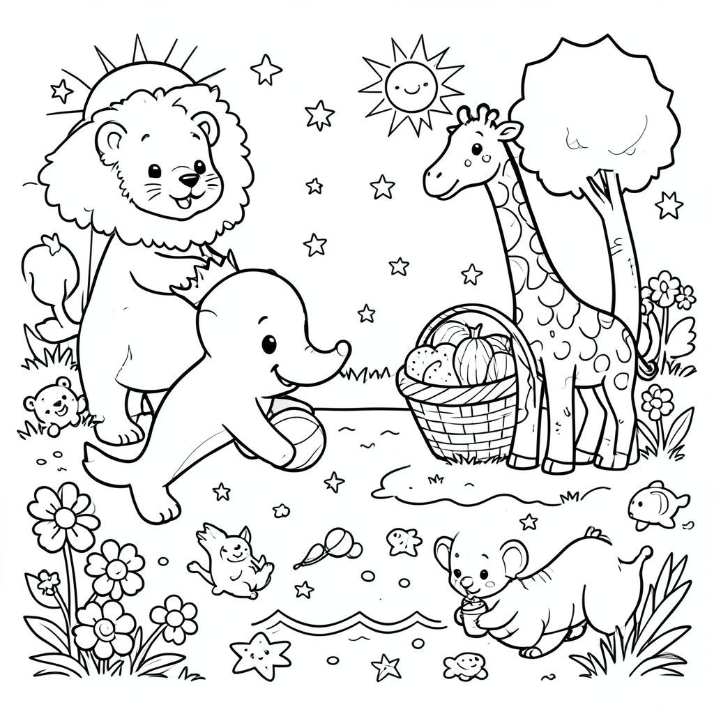 "role":"trợ lý","reasoning_content":"Chúng ta cần tạo ra một ý tưởng trang tô màu dựa trên lời nhắc \"Animal.\" Không có lời giải thích, không có con số, gạch đầu dòng. Chỉ văn bản thuần túy, không có hình ảnh. Đơn giản, phù hợp với trẻ em.\n\nVì vậy, chỉ cần một ý tưởng duy nhất: có thể là một cảnh với một nhóm động vật hoạt hình, nhưng như một mô tả: có thể là \"Một chú mèo con tinh nghịch đuổi theo một con bướm", v.v.\n\nĐó phải là một ý tưởng trang màu, mô tả những gì có thể được vẽ.\n\nTôi nên đưa ra một dòng ngắn gọn: ví dụ: \"Một con sư tử thân thiện, một con hươu cao cổ,  và một con ngựa vằn trong thảo nguyên đầy nắng, được bao quanh bởi cây cối, những ngôi sao và mặt trời rực rỡ. Hãy đơn giản: \"Một chú chó con hoạt hình lớn đang cầm một quả bóng trong công viên, với cỏ, mặt trời và một vài bông hoa.\" Hoặc \"Một con cá voi đầy màu sắc, mỉm cười trong đại dương, với sóng, ngôi sao và cá.\" Nên đơn giản.\n\nHọ hỏi: \"Tạo ý tưởng 1 trang tô màu dựa trên lời nhắc: Động vật. Không cần giải thích. Không cần thêm số hoặc gạch đầu dòng. Mỗi ý tưởng phải độc đáo và sáng tạo. Chỉ văn bản thuần túy. Không có hình ảnh. Đừng quá phức tạp, chỉ đơn giản, phù hợp với trẻ em\"\n\nVì vậy, chỉ cần một dòng văn bản thuần túy: mô tả.\n\nTôi sẽ nói: \"Một con voi thân thiện đội vương miện trong rừng, cầm một quả bóng bay và được bao quanh bởi những bông hoa và cây cối đang mỉm cười.\"\n\nNhưng có thể quá phức tạp. Hãy đơn giản.\n\nCó thể: \"Một mặt trời mỉm cười với những tia nắng và một cái cây hạnh phúc, và một con gấu tinh nghịch cầm một lọ mật ong trên đồng cỏ.\"\n\nNhưng yêu cầu: \"dựa trên lời nhắc: Động vật.\" Vì vậy, có thể là một cảnh động vật duy nhất.\n\nHãy chọn: \"Một con hươu cao cổ hoạt hình nhìn vào một giỏ trái cây lớn đầy màu sắc trong khi một con sóc thân thiện quan sát từ một cành cây.\"\n\nTrên thực tế,  dễ dàng hơn: \"Một con cá heo vui vẻ nhảy ra khỏi sóng, với các sinh vật biển như sao biển và cá ngựa xung quanh.\n\nChúng ta cần một cái gì đó đơn giản và thân thiện với trẻ em.\n\nTôi sẽ cung cấp: \"Một chú chó con đang mỉm cười chơi với một quả bóng trong một công viên đầy nắng, với một cái cây, hoa và một vài con chim hoạt hình trên bầu trời.\n\nTôi sẽ viết nó dưới dạng văn bản thuần túy,  không có gạch đầu dòng, không có số.