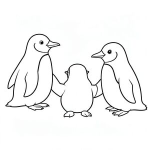 3 penguin playing 