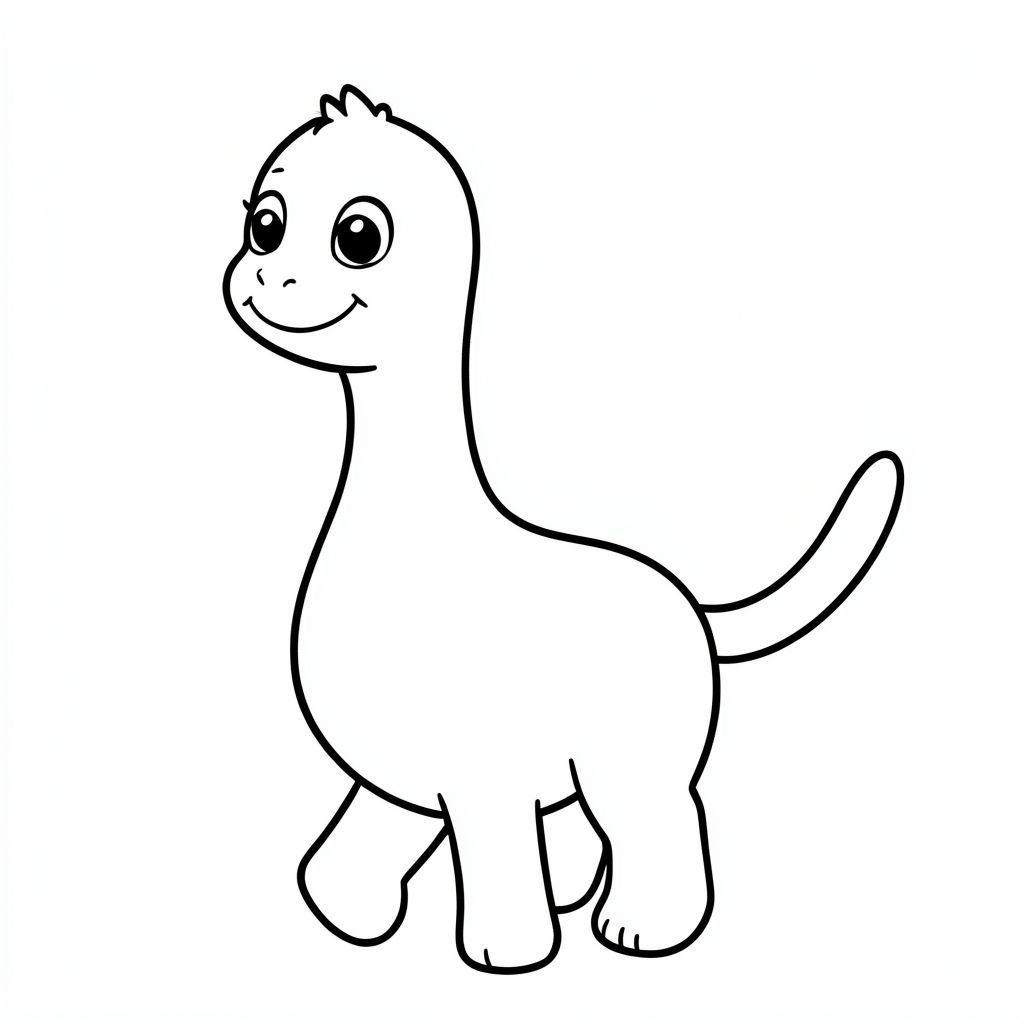 Tạo một Jobaria dễ thương, theo phong cách hoạt hình cho một bức tranh tô màu dành cho trẻ em. Làm cho nó trông thân thiện với đôi mắt to, tròn và nụ cười dịu dàng. Để lộ cổ dài, đầu nhỏ, chân giống như cột trụ và một cái đuôi dài duy nhất. Giữ cho cơ thể mềm mại, tròn trịa và dễ tiếp cận cho trẻ em. Chỉ nghệ thuật đường nét, không màu, không nền, đường viền rõ ràng để dễ dàng tô màu. Tư thế nên đứng hoặc đi bộ, vui tươi và đơn giản để trẻ tô màu.
