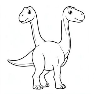 Một con khủng long Xenoposeidon cách điệu, thân thiện với trẻ em trong nghệ thuật đường nét sạch sẽ cho một cuốn sách tô màu dành cho trẻ em. Vì Xenoposeidon chỉ được biết đến từ một phần hóa thạch xương sống, hãy tưởng tượng nó là một loài khủng long chân thằn lằn ăn cỏ cổ dài, từ trung bình đến lớn với khuôn mặt hiền lành, cổ và đuôi dài và chân giống như cột trụ đặc trưng của khủng long chân thằn lằn. Biểu cảm thân thiện, không đáng sợ, đứng hoặc đi trong tư thế bình tĩnh. Chỉ nghệ thuật đường nét, không tô màu, không có nền, đường viền đậm và rõ ràng phù hợp để trẻ em dễ dàng tô màu