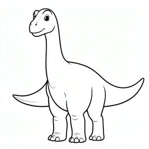 "Một con khủng long Yunmenglong thân thiện, lấy cảm hứng từ lịch sử trong nghệ thuật đường nét đơn giản cho một cuốn sách tô màu dành cho trẻ em. Cho thấy một con khủng long chân thằn lằn lớn, cổ dài cổ với khuôn mặt hiền lành, cổ và đuôi dài, chân dày giống như cột trụ đặc trưng của khủng long chân thằn lằn ăn cỏ. Biểu cảm thân thiện, không đáng sợ, đứng hoặc đi trong tư thế bình tĩnh. Chỉ nghệ thuật đường nét, không tô màu, không nền, đường viền đậm rõ ràng phù hợp để trẻ em dễ tô màu."