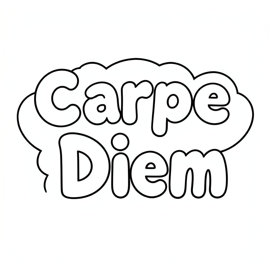Dòng chữ "Carpe Diem" được viết trên mây