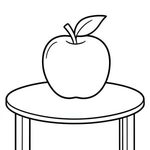 Một quả táo đỏ trên bàn