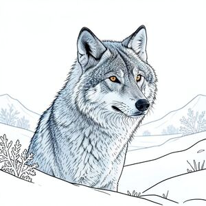 ** Lời nhắc: **

Tạo ra một bức ảnh siêu thực về một con sói Siberia cô đơn, phủ đầy tuyết, tắm trong ánh sáng dịu dàng, khuếch tán của bình minh Bắc Cực vào cuối buổi chiều. Con sói được tạo hình trên bầu trời nhợt nhạt, gần như băng giá, tạo ra sự tương phản ấn tượng. Tập trung vào kết cấu lông màu xám, bóng bẩy và đôi mắt màu hổ phách xuyên thấu của nó. Các kiểu sương giá tinh tế sẽ làm tăng cảnh một cách tinh tế. Bảng màu: chủ yếu là xanh lam, trắng và xám băng giá với các điểm nhấn của hổ phách ấm áp. Tâm trạng: u sầu, hùng vĩ và lặng lẽ quan sát. Độ sâu trường ảnh nên nông, làm mờ cảnh quan phủ đầy tuyết một chút.