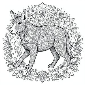 ** Lời nhắc: **

Tạo một trang tô màu đen trắng phức tạp, có độ chi tiết cao mô tả một con vật. Trọng tâm là một mô hình Zentangle phức tạp, nhiều lớp kết hợp các yếu tố mandala - họa tiết hoa xoáy, hình dạng hình học và các đường liên kết với nhau. Kết hợp các đường viền hoa trang trí, tinh tế tạo khung cho cơ sở của con vật. Sử dụng các đường nét đặc biệt mịn, sắc nét - khoảng 2-3mm - để tạo ra một lớp hoàn thiện xúc giác và bóng bẩy.  Nhấn mạnh vào bóng mờ tinh tế và các điểm nổi bật để tăng cường chiều sâu và sự thú vị về thị giác.  Hãy nghĩ đến hình minh họa thực vật cổ điển đáp ứng thiết kế hiện đại.  Màu sắc nên được tắt tiếng và tinh tế.  Hãy để hình dạng của con vật là đối tượng chính, với các chi tiết phức tạp chiếm ưu thế ở hậu cảnh.