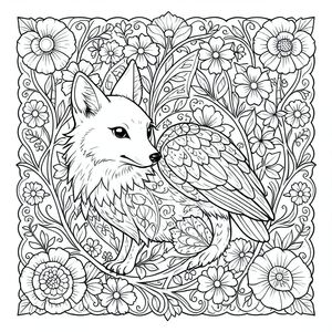 Tạo một trang tô màu đen trắng phức tạp, có độ chi tiết cao có hình động vật cách điệu - chọn một sinh vật có các đặc điểm độc đáo (ví dụ: cáo, cú hoặc chim). Sử dụng hoa văn Zentangle phức tạp làm yếu tố thiết kế chính, kết hợp các đường viền hoa nhiều lớp và các yếu tố trang trí tinh tế. Sử dụng các đường chính xác, rõ ràng và được xác định rõ ràng - hãy nghĩ đến 4-6 điểm. Tập trung vào bóng và độ tương phản tinh tế để đạt được cảm giác sắc nét, độ tương phản cao. Nhắm đến cảm giác chiều sâu và độ phức tạp của hình ảnh, hoàn hảo cho bút chì màu.  Nhấn mạnh chất lượng thiền định, nghệ thuật.  Kích thước: khoảng 8,5x11 inch.