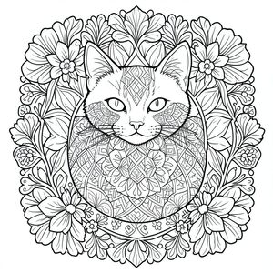 Tạo ra một hình minh họa đen trắng phức tạp, rất chi tiết về một con mèo. Trọng tâm chính là một họa tiết zentangle phức tạp, nhiều lớp kết hợp các đường viền hoa cách điệu và các yếu tố trang trí nhỏ.  Con mèo phải là đối tượng trung tâm, được thể hiện với các đường nét rõ ràng, có độ tương phản cao, sắc nét - nhấn mạnh tính thẩm mỹ có chủ ý, gần như hình học.  Các đường viền hoa phải có hình dạng hữu cơ và kết cấu tinh tế.  Mặt và phần trên cơ thể của mèo phải có thiết kế tinh tế, gần như không thể nhận thấy, giống như mạn đà la với các hoa văn hình học lặp đi lặp lại.  Bố cục tổng thể phải cân bằng và hơi bất đối xứng, tạo cảm giác có chiều sâu và sự thú vị về thị giác.  Tập trung vào việc đạt được cảm giác khéo léo tỉ mỉ và chi tiết chất lượng cao.  Bảng màu hạn chế: Chủ yếu là các sắc thái xám, đen và trắng, với các biến thể tinh tế để làm nổi bật kết cấu.  Không được phép sử dụng văn bản, từ, thư pháp hoặc màu sắc.  Hãy nghĩ rằng 'minh họa thực vật nhiều lớp' gặp 'mandala hình học'.  Kích thước: Khoảng 12x16 inch.  Phong cách: Thực tế, hơi cách điệu, có độ chi tiết cao và không khí.  Nhấn mạnh vào ánh sáng và bóng tối để nâng cao hình thức và khối lượng.

---

Hãy cho tôi biết nếu bạn muốn tôi tinh chỉnh thêm điều này!, tranh tô màu đen trắng, phong cách lowbook, nghệ thuật đường nét, đơn sắc, không màu, không đổ bóng, không xám, không tô màu