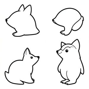 ** Phong cách tổng thể: ** Dễ thương, cách điệu, đơn giản hóa.  Tập trung vào các hình dạng rõ ràng, rõ ràng.

**Chủ đề:** Động vật – Hình bóng của một con nhỏ, lông tơ [Chọn động vật: ví dụ: thỏ, cáo, chim cánh cụt]

**Chi tiết phác thảo:**

* **Hình dạng 1: ** Đường viền lớn, dày, của cơ thể [Loại động vật: ví dụ: cáo] với đầu hơi tròn.  Nhấn mạnh vào đường viền hàm chắc chắn, rõ ràng.
* **Hình dạng 2: ** Dày, đường viền của đuôi [Loại động vật: ví dụ: thỏ] hơi kéo dài từ phía sau.  Đuôi phải dài vừa phải và hơi cong.
* **Hình dạng 3: ** Dày, đường viền của bàn chân [Loại động vật: ví dụ: chim cánh cụt] với ngón chân nhỏ, tròn.
* **Hình 4:** Dày, đường viền của tai [Loại động vật: ví dụ: cáo] (trên cùng và hơi góc).  Hình dạng đơn giản, tròn.
* **Hình dạng 5:** Dày, đường viền của mũi [Loại động vật: ví dụ: thỏ].  Hình nhỏ, hơi hình tam giác.
* **Hình dạng 6: ** Dày, đường viền của mắt [Loại động vật: ví dụ: chim cánh cụt].  Hình tròn, nhỏ.
* **Hình dạng 7:** Mõm dày, đường viền của mõm [Loại động vật: ví dụ: cáo].  Hình dạng đơn giản, hơi cong.
* **Hình dạng 8: ** Dày, đường viền của chân [Loại động vật: ví dụ: thỏ] - hơi nghiêng.
* **Hình 9:** Dày, đường viền của chân [Loại động vật: ví dụ: chim cánh cụt].  Hình dạng đơn giản, góc cạnh.

**Khoảng cách & Kích thước: **

* **Chiều rộng tổng thể:** Khoảng 120 pixel.
* **Chiều cao tổng thể:** Khoảng 80 pixel.
* **Khoảng trắng:** Sử dụng đáng kể không gian trống xung quanh mỗi hình dạng.  Đảm bảo sự tách biệt rõ ràng giữa các hình dạng.

** Màu sắc: ** Chỉ đen trắng.  Không có màu.

**Nhấn mạnh:** Tập trung vào các phác thảo mạnh mẽ, khác biệt.  Tránh bất kỳ bóng râm hoặc .  Thiết kế hình học, tối giản.  Đường nét đơn giản, sạch sẽ.

**Lưu ý quan trọng:** Mục tiêu chính là tạo ra một hình bóng hấp dẫn và dễ nhận biết, không phải là một hình minh họa chi tiết.  Hãy nghĩ về nó như một hình thức đơn giản, dễ nhận biết.

---

Hãy cho tôi biết nếu bạn muốn tôi tinh chỉnh điều này thêm!, tranh tô màu đen trắng, phong cách lowbook, nghệ thuật đường nét, đơn sắc, không màu, không đổ bóng, không xám, không tô màu, nền trắng, chỉ phác thảo, phong cách vector, thiết kế phẳng, 2d