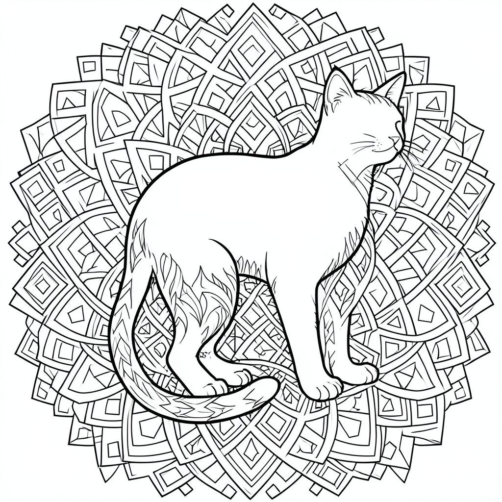 Tạo một trang tô màu đen trắng rất chi tiết và phức tạp xoay quanh một con mèo cách điệu. Đường viền của con mèo * phải* được xác định rõ ràng và không bị gián đoạn - nó không được che khuất một phần hoặc pha trộn với các yếu tố hoa văn xung quanh.  Hình dáng của con mèo nên được kéo dài một cách tinh tế và hơi cách điệu, truyền tải cảm giác duyên dáng thanh lịch.

Nền phải là một gradient tinh tế, tắt tiếng, gợi nhớ đến than củi.  

Thực hiện một mẫu zentangle phức tạp, sử dụng một bảng màu đen và trắng hạn chế. Các yếu tố hoa văn * phải* được đặt cẩn thận để tạo ra một luồng hình ảnh hài hòa và năng động.  Cụ thể, kết hợp các hình dạng hình học nhỏ, chồng lên nhau – hình tam giác, hình vuông và đa giác hơi bất thường – trong mẫu, củng cố hình dạng của mèo một cách tinh tế mà không quá thống trị.

Sử dụng kỹ thuật vẽ đường nét chủ yếu, tập trung vào các đường nét tinh tế, chính xác.  Các đường nét phải sắc nét và sạch sẽ, ít bóng râm.  Sử dụng các biến thể tinh tế về độ dày và hướng của dòng để tạo chiều sâu và sự thú vị trực quan.  Nhắm đến cảm giác chi tiết nhiều lớp và độ phức tạp của hình ảnh - cảm giác về các đường nét 'dệt'.

Tính thẩm mỹ tổng thể phải mang tính thiền định và kích thích thị giác, gợi lên cảm giác chiêm nghiệm yên tĩnh.  Hình ảnh sẽ cảm thấy cực kỳ chi tiết và thu nhỏ.  Nhấn mạnh sự tương tác của và trên đường viền của mèo, đạt được chủ yếu thông qua các biến thể về độ dày của đường.  Không có màu nào được sử dụng. 

**Tiêu điểm chính:** Độ rõ nét của hình bóng, đường viền không bị gián đoạn, hoa văn zentangle, ảnh hưởng của mandala, chi tiết đường nét mảnh, bảng màu đơn sắc.

---

Hãy cho tôi biết nếu bạn muốn tôi tinh chỉnh điều này thêm!, tranh tô màu đen trắng, phong cách lowbook, nghệ thuật đường nét, đơn sắc, không màu, không đổ bóng, không xám, không tô màu, nền trắng, chỉ phác thảo, phong cách vector, thiết kế phẳng, 2d