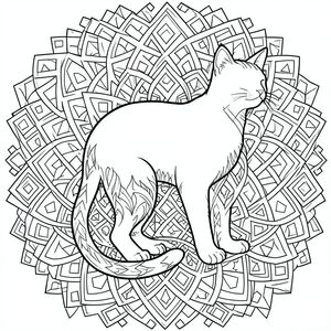 Tạo một trang tô màu đen trắng rất chi tiết và phức tạp xoay quanh một con mèo cách điệu. Đường viền của con mèo * phải* được xác định rõ ràng và không bị gián đoạn - nó không được che khuất một phần hoặc pha trộn với các yếu tố hoa văn xung quanh.  Hình dáng của con mèo nên được kéo dài một cách tinh tế và hơi cách điệu, truyền tải cảm giác duyên dáng thanh lịch.

Nền phải là một gradient tinh tế, tắt tiếng, gợi nhớ đến than củi.  

Thực hiện một mẫu zentangle phức tạp, sử dụng một bảng màu đen và trắng hạn chế. Các yếu tố hoa văn * phải* được đặt cẩn thận để tạo ra một luồng hình ảnh hài hòa và năng động.  Cụ thể, kết hợp các hình dạng hình học nhỏ, chồng lên nhau – hình tam giác, hình vuông và đa giác hơi bất thường – trong mẫu, củng cố hình dạng của mèo một cách tinh tế mà không quá thống trị.

Sử dụng kỹ thuật vẽ đường nét chủ yếu, tập trung vào các đường nét tinh tế, chính xác.  Các đường nét phải sắc nét và sạch sẽ, ít bóng râm.  Sử dụng các biến thể tinh tế về độ dày và hướng của dòng để tạo chiều sâu và sự thú vị trực quan.  Nhắm đến cảm giác chi tiết nhiều lớp và độ phức tạp của hình ảnh - cảm giác về các đường nét 'dệt'.

Tính thẩm mỹ tổng thể phải mang tính thiền định và kích thích thị giác, gợi lên cảm giác chiêm nghiệm yên tĩnh.  Hình ảnh sẽ cảm thấy cực kỳ chi tiết và thu nhỏ.  Nhấn mạnh sự tương tác của và trên đường viền của mèo, đạt được chủ yếu thông qua các biến thể về độ dày của đường.  Không có màu nào được sử dụng. 

**Tiêu điểm chính:** Độ rõ nét của hình bóng, đường viền không bị gián đoạn, hoa văn zentangle, ảnh hưởng của mandala, chi tiết đường nét mảnh, bảng màu đơn sắc.

---

Hãy cho tôi biết nếu bạn muốn tôi tinh chỉnh điều này thêm!, tranh tô màu đen trắng, phong cách lowbook, nghệ thuật đường nét, đơn sắc, không màu, không đổ bóng, không xám, không tô màu, nền trắng, chỉ phác thảo, phong cách vector, thiết kế phẳng, 2d