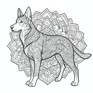 "Tạo một trang tô màu đen trắng phức tạp, rất chi tiết tập trung vào một. Đường viền của phải được xác định rõ ràng và không bị đứt gãy - một đường duy nhất, liên tục đại diện cho hình dạng của.  Sử dụng một mô hình zentangle phức tạp, kết hợp các biến thể tinh tế về độ dày và hướng dòng để tạo ra chiều sâu và sự thú vị trực quan.  Giới thiệu một thiết kế lấy cảm hứng từ mạn đà la được đan xen một cách tinh tế xung quanh hình bóng của chú chó, sử dụng các họa tiết hình học lặp đi lặp lại và các yếu tố chồng lên nhau.  Sử dụng các đường nét tinh tế, tinh tế - độ dày và độ dài khác nhau - để tạo cảm giác và . Tập trung vào việc đạt được tính thẩm mỹ sắc nét, sạch sẽ; Các đường phải dễ phân biệt và không bị mờ.  Bố cục tổng thể phải mang lại cảm giác thiền định và kích thích thị giác, thể hiện chi tiết tỉ mỉ và bố cục cân bằng.  Không có màu nào được sử dụng; chỉ dựa vào độ chính xác của các đường đen trắng.  phải là một giống chó cỡ trung bình - có thể là chó chăn cừu Đức hoặc Labrador - để khuyến khích các đường nét phức tạp.

---

Hãy cho tôi biết nếu bạn muốn tôi tinh chỉnh điều này thêm!, tranh tô màu đen trắng, phong cách lowbook, nghệ thuật đường nét, đơn sắc, không màu, không đổ bóng, không xám, không tô màu, nền trắng, chỉ phác thảo, phong cách vector, thiết kế phẳng, 2d