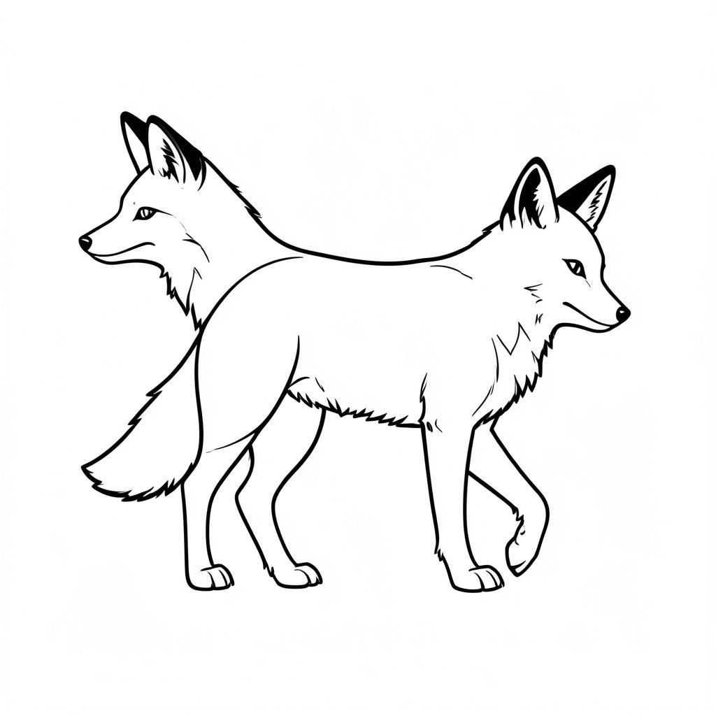 Tạo một hình minh họa vector của một con vật cách điệu. Đối tượng là một con cáo. Con vật nên được mô tả với các đường viền rõ ràng, rõ ràng và rõ ràng. Tập trung vào độ chính xác giải phẫu và tỷ lệ dễ chịu. Con vật nên có một tư thế hơi năng động - có lẽ là một đường cong nhẹ nhàng với cơ thể của nó, gợi ý chuyển động.  Duy trì độ tương phản cao giữa các đường nét và nền trắng.  Nền phải có màu trắng tinh khiết, sạch.  Không lấp đầy rắn, không đổ bóng, không nở, không có bất cứ điều gì.  Phong cách tổng thể phải tối giản và thanh lịch, gợi lên cảm giác vượt thời gian và tinh tế.  Hãy nghĩ về một bản vẽ đường nét cổ điển, thanh lịch.  Nhấn mạnh vào độ dày đường chính xác và đường nét mạnh mẽ, tự tin.  Bảng màu - chủ yếu là đen và trắng.  Hãy xem xét một cảm giác hơi im lặng, hơi già nua.  Kích thước: Khoảng 8x10 inch.

---

Hãy cho tôi biết nếu bạn muốn tôi tinh chỉnh điều này thêm!, tranh tô màu đen trắng, phong cách lowbook, nghệ thuật đường nét, đơn sắc, không màu, không đổ bóng, không xám, không tô màu, nền trắng, chỉ phác thảo, phong cách vector, thiết kế phẳng, 2d