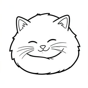 Tạo một bức vẽ đen trắng dễ thương, đơn giản của một con mèo lông tơ! Chỉ sử dụng các đường đậm để hiển thị tai và râu của nó. Nền là màu trắng tinh khiết. Không đổ bóng - chỉ cần các đường nét sạch sẽ, sắc nét! Hãy nghĩ đến một con mèo hạnh phúc, theo phong cách hoạt hình - có thể cuộn tròn ngủ!, tranh tô màu đen trắng, phong cách lowbook, nghệ thuật đường nét, đơn sắc, không màu, không bóng, không xám, không tô màu, nền trắng, chỉ phác thảo, phong cách vector, thiết kế phẳng, 2d
