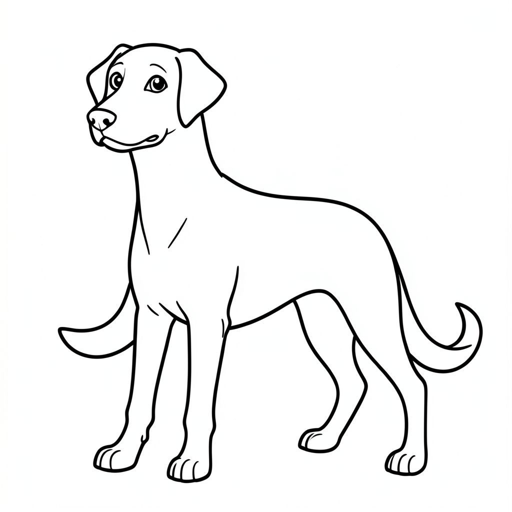 Đen và trắng. Một hình dạng răng nanh cách điệu, hơi thuôn dài chiếm ưu thế ở trung tâm. Đường viền được xác định rõ ràng, tạo cảm giác nặng nề và sự hiện diện. Đầu thuôn dài, với đường cong nhẹ nhàng đến đường viền hàm. Mõm được xác định một cách tinh tế, gợi ý một biểu cảm nhẹ nhàng. Đôi mắt to và tròn, nằm trên đỉnh đầu một chút. Mũi là một hình tam giác đơn giản. Hàm dưới có góc cạnh tinh tế, tạo thành một đường cong nhẹ. Chân nghiêng xuống dưới, tạo thành một đế đơn giản, ổn định. Đuôi dài và hơi cong, kéo dài từ phía sau cơ thể. Hình thức tổng thể đơn giản, thanh lịch và cân bằng. Công việc đường nét chính xác và được kiểm soát, tạo cảm giác có chiều sâu mạnh mẽ. Các đường viền được xác định rõ ràng, nhấn mạnh hình dạng của con vật. Đường viền mượt mà và liên tục. Bối cảnh là một không gian vững chắc, trung tính. Hình ảnh được trình bày ở định dạng độ phân giải cao, đảm bảo chi tiết đặc biệt., trang tô màu đen trắng, phong cách lowbook, nghệ thuật đường nét, đơn sắc, không màu, không đổ bóng, không xám, không tô màu, nền trắng, chỉ phác thảo, phong cách vector, thiết kế phẳng, 2d