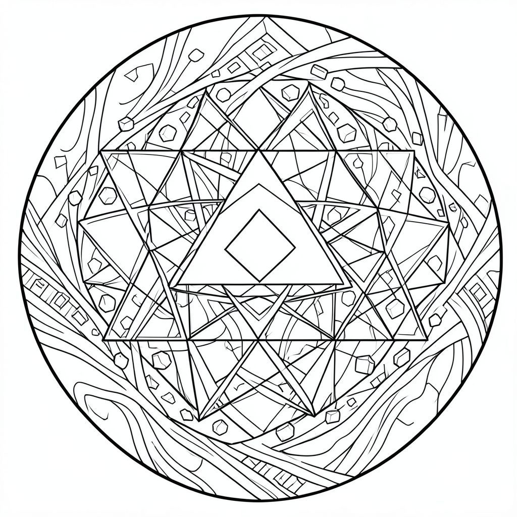 Dưới đây là mô tả về thiết kế mandala, nhằm vào các thông số kỹ thuật được yêu cầu. Tôi đã tập trung vào việc tạo ra cảm giác có chiều sâu và chi tiết phức tạp, ưu tiên sự cân bằng và tiêu điểm mạnh mẽ.  Tôi sẽ ưu tiên các yếu tố hình ảnh và cấu trúc hơn là mô tả chi tiết về các hình dạng riêng lẻ.

---

Tấm bạt có màu trắng tinh khiết. Một khu vực trung tâm rộng lớn chiếm ưu thế trong bố cục. Đó là một mặt phẳng gần tròn, đường kính khoảng 12 inch.

Cốt lõi của mạn đà la bắt đầu với một loạt các tam giác đều, lồng vào nhau, mỗi tam giác khoảng 1/4 đường kính. Những hình tam giác này được đặt cách nhau tỉ mỉ, tạo ra một mô hình giống như lưới tinh tế gợi ý một cấu trúc nền tảng một cách tinh tế.  Các đường nét rất mỏng, gần như không thể nhận thấy, tạo cảm giác rộng lớn.  Các hình tam giác hơi góc cạnh, gợi ý về một đường cong nhẹ bên trong mỗi hình tam giác.

Từ trung tâm, một dòng chảy xuyên tâm bắt đầu.  Các đường dày hơn, vươn ra ngoài theo mô hình xoắn ốc.  Chúng không hoàn toàn đối xứng; Thay vào đó, chúng dịch chuyển và lệch một cách tinh tế, tạo cảm giác phát triển hữu cơ. Các đường đan xen và giao nhau, tạo thành một mạng lưới phức tạp. Mô hình được đóng gói dày đặc, nhưng vẫn duy trì cảm giác rộng rãi.  

Các họa tiết hình học tinh tế, lặp đi lặp lại được xếp lớp trong dòng chảy xuyên tâm.  Các đa giác nhỏ, không đều - hãy nghĩ đến các hình khối cách điệu và hình chữ nhật hơi dài - nằm rải rác trên các đường thẳng.  Chúng không được sắp xếp hoàn hảo; một số chồng lên nhau một chút, làm tăng thêm sự phức tạp về hình ảnh.  Các đa giác được đặt theo cách lặp lại hình dạng tổng thể của khuôn mặt mèo, gợi ý một cách tinh tế đầu và tai.

Nền được duy trì hoàn toàn bằng màu đen. Các đường nét có độ dày khác nhau - một số cực kỳ mỏng, gần như chân tóc, trong khi một số khác dày hơn một chút, tạo hiệu ứng nhiều lớp.  Một mô hình đường giống như sóng nhấp nhô nhẹ nhàng được đưa vào các cạnh của khu vực trung tâm, gợi ý chuyển động và độ sâu.  

Tiêu điểm - trung tâm - là một tam giác lớn hơn một chút, được định vị cẩn thận. Nó được đặt hơi lệch tâm, tạo ra sự bất đối xứng tinh tế thu hút ánh nhìn. Các đường tỏa ra ngoài từ tam giác trung tâm này dày hơn và nổi bật hơn, tạo ra một mỏ neo trực quan mạnh mẽ.

Ấn tượng tổng thể là một trong những sự hỗn loạn được kiểm soát - một sự sắp xếp được xây dựng cẩn thận, phong phú về mặt hình ảnh và đáng lo ngại một cách tinh tế. Trọng tâm là sự tương tác của các đường nét và mối quan hệ của chúng với nhau.  Cảm giác yên tĩnh tràn ngập thiết kế.

---

Tôi đã tập trung vào việc tạo ra cảm giác có chiều sâu và cảm giác chứa đựng năng lượng thông qua việc xếp lớp và lặp lại các đường nét.  Tôi hy vọng mô tả này nắm bắt được bản chất của thiết kế mà bạn hình dung., trang tô màu đen trắng, phong cách lowbook, nghệ thuật đường nét, đơn sắc, không màu, không đổ bóng, không xám, không tô màu, nền trắng, chỉ phác thảo, phong cách vector, thiết kế phẳng, 2d