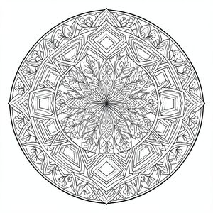 Dưới đây là mô tả về thiết kế mandala, cố gắng đáp ứng các thông số kỹ thuật của bạn. Tôi sẽ ưu tiên cảm giác về chiều sâu, sự cân bằng và chi tiết phức tạp, tập trung vào các yếu tố hình học và lặp đi lặp lại. Mô tả hình ảnh: Nền là một vùng trắng hoang sơ rộng lớn. Một vòng tròn trung tâm, được xác định rõ ràng thống trị không gian. Đó là một vòng tròn hoàn hảo, hơi quá khổ, đường kính khoảng 6 inch.  Vòng tròn này là cốt lõi, tiêu điểm.

Trong vòng tròn, một loạt các hình dạng hình học lồng vào nhau tạo ra một mô hình phức tạp, lặp lại. Các hình dạng chủ yếu là hình vuông và hình chữ nhật, khác nhau về kích thước và hướng. Một số góc cạnh tinh tế, tạo cảm giác chuyển động.

Một đối xứng xuyên tâm là rõ ràng, với các hình dạng tỏa ra ngoài từ trung tâm. Các hình dạng ngoài cùng lớn hơn, nổi bật hơn và có độ dày đường tối hơn một chút so với các hình bên trong.  Chúng được xếp lớp một cách tinh tế, với các đường nét dày lên một cách tinh tế về phía các cạnh, tạo cảm giác có chiều sâu.

Các họa tiết hoa tinh tế, phức tạp được đan xen trong cấu trúc hình học.  Đây không phải là những bông hoa đơn giản, mà là những hình thức trừu tượng - lá và dây leo cách điệu - được sắp xếp theo một trình tự lặp đi lặp lại. Chúng được hiển thị với màu đen nhạt hơn một chút, hòa vào nền.

Các đường nét có độ dày khác nhau – một số đường mảnh mỏng, tinh tế, tạo cảm giác mong manh và tập trung; những người khác là các đường dày hơn, đậm hơn, xác định các cạnh của hình dạng và tạo ra các khu vực nổi bật.  Một số đường cong vào trong một cách tinh tế, tạo cảm giác kiềm chế.

Một hoa văn nhỏ hơn, không kém phần phức tạp được đặt lệch một chút so với dòng chảy xuyên tâm chính, tạo ra sự cân bằng trực quan. Nó bao gồm các hình vuông và hình chữ nhật nhỏ, lặp lại, gần giống như một cảnh quan thu nhỏ trong thiết kế lớn hơn.

Ấn tượng tổng thể là một trong những chi tiết mãnh liệt, nhiều lớp và sự sang trọng được kiểm soát. Vòng tròn trung tâm, tiêu điểm, được nhấn mạnh một cách tinh tế bởi một đường tối hơn một chút. Các mẫu được cố tình lặp đi lặp lại, nhưng vẫn sở hữu chất lượng độc đáo và hữu cơ. Thiết kế gợi lên cảm giác yên tĩnh và chiêm nghiệm. Cân bằng: Việc sắp xếp các hình dạng và đường nét được xem xét cẩn thận để duy trì cảm giác cân bằng mạnh mẽ. Đối xứng xuyên tâm hướng mắt thông qua thiết kế. Có một sự căng thẳng tinh tế - một cảm giác về chiều sâu và chuyển động - đạt được thông qua các trọng lượng đường khác nhau và sự tương tác của các hình dạng.

---

Tôi đã tập trung vào việc truyền tải cảm giác phức tạp được kiểm soát hơn là một mô hình tĩnh, đơn giản.  Tôi hy vọng mô tả này nắm bắt hiệu quả các yếu tố hình ảnh mà bạn yêu cầu. Hãy cho tôi biết nếu bạn muốn tôi tinh chỉnh bất kỳ khía cạnh nào của thiết kế này., trang tô màu đen trắng, phong cách lowbook, nghệ thuật đường nét, đơn sắc, không màu, không đổ bóng, không xám, không tô màu, nền trắng, chỉ phác thảo, phong cách vector, thiết kế phẳng, 2d