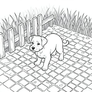 đây là mô tả về chế độ xem isometric 3D của một, nhằm mục đích thẩm mỹ chi tiết, cân bằng và tối giản, theo yêu cầu. Tôi sẽ tập trung vào các yếu tố hình ảnh và cách sắp xếp của chúng. Mô tả hình ảnh: Cảnh là một phong cảnh thu nhỏ, hơi nhô lên. Mặt đất là một dải đá cuội gồ ghề, được sắp xếp theo một mô hình lỏng lẻo, không đều. Những viên đá cuội là một -, với những thay đổi tinh tế về tông màu cho thấy tuổi tác và độ mòn. Chúng có bề mặt hơi không bằng phẳng, có các cục và vết sưng nhỏ. Những viên đá cuội được lát theo hoa văn nhẹ nhàng, nhấp nhô, tạo cảm giác có chiều sâu.

Một hàng rào gỗ nhỏ, bị phong hóa chạy song song với cạnh trái của bức ảnh. Đó là một cấu trúc hình chữ nhật đơn giản, được sơn mờ nhạt, .  Nó được đặt cao hơn mặt đất một chút, tạo ra một khoảng trống thị giác nhỏ.

Ở giữa tiền cảnh, một nhỏ, hơi nhàu nát, màu trắng được định vị. Đó là một giống chó cỡ trung bình - có lẽ là hỗn hợp chó sục - với tư thế hơi sụp đổ. hơi quay mặt sang trái, quay đầu về phía người xem. Bộ lông là một , lốm đốm , với bóng râm tinh tế gợi ý một -to-. Mũi hơi nổi bật, với một dấu nhỏ.  Đôi mắt và tập trung, có vẻ hơi mãnh liệt.

Bàn chân của được thể hiện một cách tinh tế - một đường cong nhẹ ở bàn chân trước và một vết lõm nhẹ nhàng ở phía sau.  Chân hơi góc cạnh, mang lại cảm giác cân nặng và ổn định.

Đuôi chó hơi cong lại, hướng xuống dưới.  Đó là một đường màu đen đơn giản, thêm một chút chuyển động.

Nền là một đại diện rất tối thiểu, hơi mờ của một cánh đồng cỏ khô và cao.  Cỏ là một , tắt tiếng , với một chút thay đổi về bóng râm. Nó không hoàn toàn đồng nhất; có những gợn sóng và biến thể tinh tế trong , tạo cảm giác âm lượng.  Một vài viên đá nhỏ, gần như không thể nhận thấy, nằm rải rác trên bãi cỏ.

Toàn bộ thành phần được cân bằng cẩn thận. Có một đường dẫn nhỏ từ dưới cùng của ảnh, hướng mắt qua cảnh. Vị trí của và những viên đá cuội tạo ra cảm giác liên tục về không gian. Các đường nét không quá dày đặc, cho phép tạo cảm giác cởi mở một chút. Những cân nhắc chính: * Trọng lượng dòng rất quan trọng. Chúng chủ yếu mỏng, tạo cảm giác chính xác và chiều sâu.  * Phối cảnh isometric được sử dụng, với góc 'tiến' nhẹ.  * Những viên đá cuội và hình dạng của được sắp xếp theo một loạt các hình dạng hình học liên kết với nhau, góp phần tạo cảm giác thế giới thu nhỏ.  * Việc sử dụng đá cuội và cỏ cung cấp không gian âm rộng rãi, giúp hình ảnh không bị lộn xộn.

Tôi đã ưu tiên cảm giác quan sát yên tĩnh và bầu không khí nhẹ nhàng, hơi u sầu.  Tôi đã tập trung vào việc tạo ra trải nghiệm thị giác thông qua việc sắp xếp các đường nét và hình dạng.  Hãy cho tôi biết nếu bạn muốn tôi điều chỉnh bất cứ điều gì!, tranh tô màu đen trắng, phong cách lowbook, nghệ thuật đường nét, đơn sắc, không màu, không đổ bóng, không xám, không tô màu, nền trắng, chỉ phác thảo, phong cách vector, thiết kế phẳng, 2d