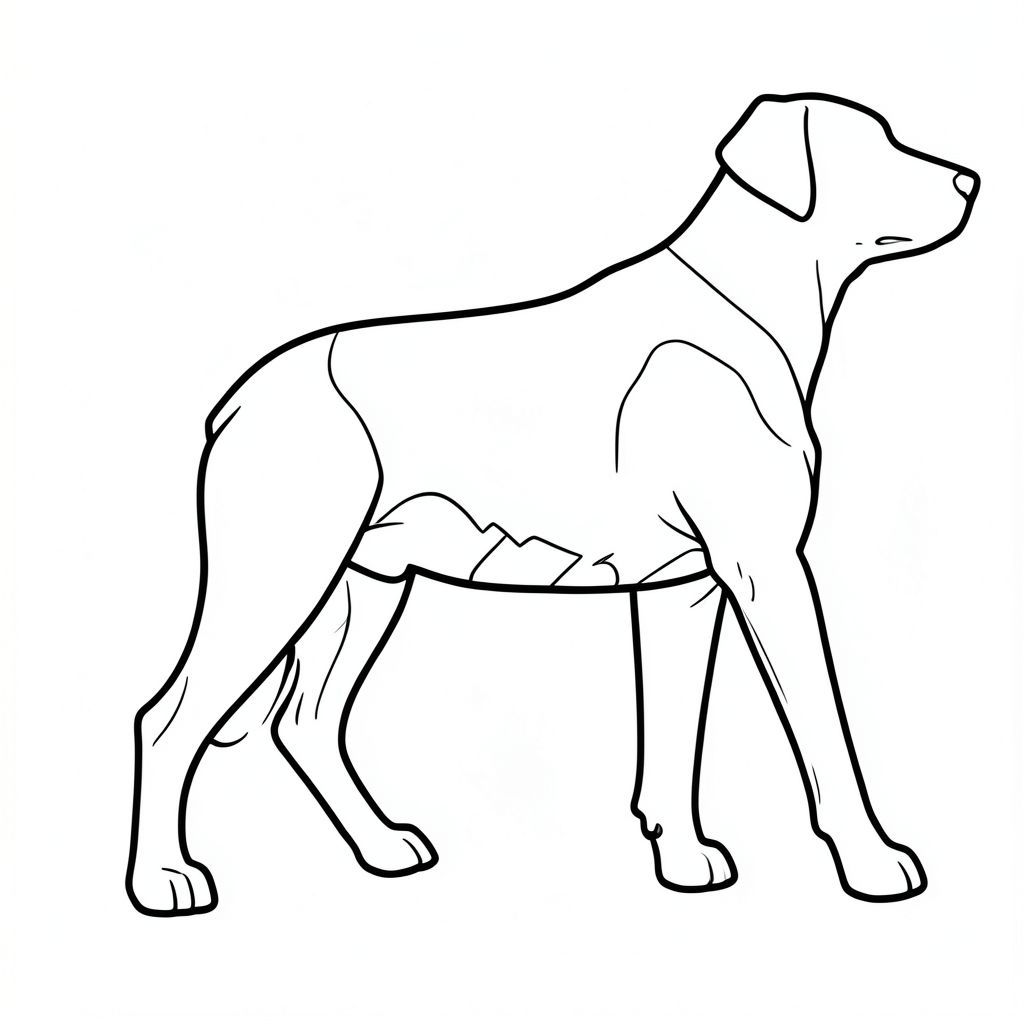 .

Đây là phác thảo...

… một hình bóng rõ ràng, mạnh mẽ.

Hãy tưởng tượng một hình dạng chó, thuôn dài và hơi gù, một hình bóng thấp. Nền tảng là một đường nét nhẹ nhàng, kiên định – một sức mạnh nền tảng.  

Vai và ngực được hình thành bởi một loạt các đoạn góc cạnh, được xác định sâu. Đây không phải là những dòng đơn giản; chúng cong và gợn sóng, cho thấy cơ bắp và một chút cong của cột sống. Hãy nghĩ về sự chuyển đổi giữa một khối và một đường cong.

Phần dưới của, bụng, là một đường sâu hơn, đáng kể hơn. Nó được ngắt quãng bởi một loạt các phân đoạn nhỏ hơn, ít được xác định hơn, tạo ra một khu vực tinh tế.  Đây không chỉ là những đường thẳng; chúng được xếp lớp một cách tinh tế, gợi ý một chiều sâu tinh tế.

Mặt sau là một đường đậm hơn, gần như lởm chởm, một đoạn , . Nó không phải là một màu đen đồng nhất; Nó có một cảm giác nhẹ, gần như hữu cơ, giống như vỏ cây. 

Đầu là một đoạn hình tam giác, được hình thành chặt chẽ, rộng hơn một chút so với chiều cao của nó.  Một đường duy nhất, rất mỏng, ngăn cách nó khỏi cơ thể.

Chân được hình thành bởi một loạt các đoạn ngắn hơn, hơi chồng lên nhau, tạo cảm giác cân nặng và ổn định. Chúng không hoàn toàn đồng nhất; Một vài thay đổi tinh tế về độ dày mang lại cho chúng cảm giác khối lượng.

Toàn bộ bố cục được cân bằng - một sự sắp xếp có chủ ý của các đường nét mạnh mẽ, rõ ràng.  ở giữa, nhưng không thẳng hàng hoàn hảo; Một chút bù đắp hữu cơ tạo thêm một chút chuyển động.  Đó là một hình dạng tập trung, có chủ ý, truyền đạt cảm giác có cơ sở và sức mạnh thầm lặng.

Hiệu ứng tổng thể là một trong những quyền lực thầm lặng, một hình thức mạnh mẽ, xác định.  Đó là một tuyên bố trực quan về khả năng phục hồi.

Hãy cho tôi biết nếu bạn muốn tôi tinh chỉnh điều này thêm., trang tô màu đen trắng, phong cách lowbook, nghệ thuật đường nét, đơn sắc, không màu, không đổ bóng, không xám, không tô màu, nền trắng, chỉ phác thảo, phong cách vector, thiết kế phẳng, 2d