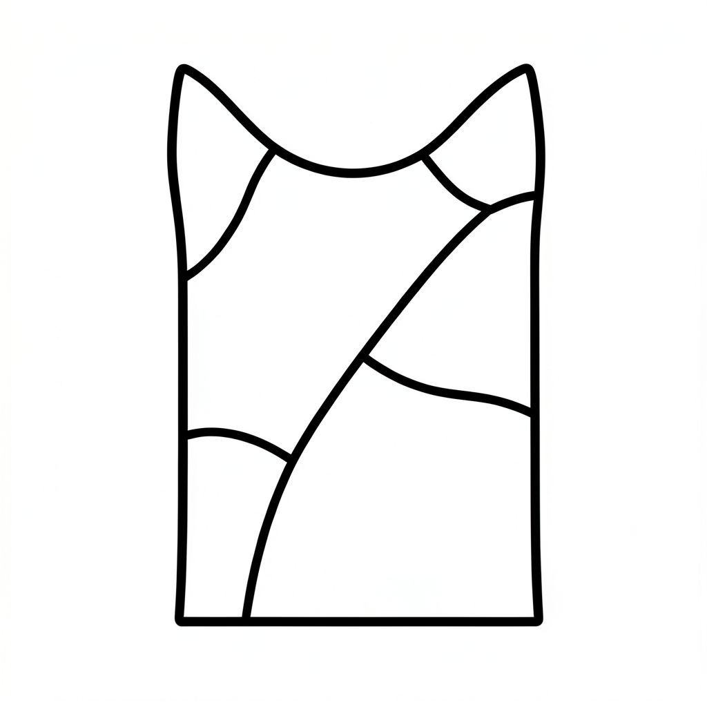 . Dưới đây là mô tả về đường viền đen trắng, được chế tác như một nghệ nhân kính màu:

--- Đế là một đường thẳng liên tục, chắc chắn, cao khoảng 10cm. Đó là một màu đen đơn giản, đồng nhất.

Tiếp theo, một loạt các đường màu đen giao nhau, hơi cong bắt đầu từ đỉnh của đế, kéo dài ra ngoài theo một vòng cung nhẹ nhàng. Những đường này không được xác định rõ ràng; chúng giống như gợi ý về một cái đuôi hơn. Chúng tạo ra cảm giác chiều sâu và chuyển động.

Xa hơn, một đường màu đen nhỏ hơn, rộng hơn một chút tạo thành trục trung tâm của cửa sổ. Đó là một đường thẳng, mạnh mẽ chạy theo đường chéo từ trên xuống dưới.

Sau đó, các đường đen nhỏ hơn, dày bằng nhau bắt đầu ngăn cách trục trung tâm với hai bên, tạo thành một đường viền hơi nhô lên. Các đường này được đặt cách đều nhau và có phần trên tròn, tinh tế. Chúng không phức tạp; chỉ là một vài phân đoạn riêng biệt.

Cuối cùng, một đường màu đen rất mỏng, song song được vẽ trên đỉnh của cửa sổ, tạo ra một khoảng cách nhỏ giữa phần trên và phần gốc. Nó hầu như không đáng chú ý, nhưng hiện tại.

Hiệu ứng tổng thể là một hình dạng mạnh mẽ, có cơ sở - một hình dáng mèo đơn giản, thanh lịch.  Các đường nét dày và tạo cảm giác vững chắc. Các phân đoạn lớn và được xác định rõ ràng. Các cạnh không được xác định rõ ràng, mang lại cảm giác phong hóa, già nua.  Đó là một thiết kế rất đơn giản, gần như tối giản.

---

Hãy cho tôi biết nếu bạn muốn tôi tinh chỉnh điều này hơn nữa - có thể thêm một hướng đổ bóng tinh tế hoặc điều chỉnh thêm cho đường cong của các đường., trang tô màu đen trắng, phong cách lowbook, nghệ thuật đường nét, đơn sắc, không màu, không đổ bóng, không xám, không tô màu, nền trắng, chỉ phác thảo, phong cách vector, thiết kế phẳng, 2d