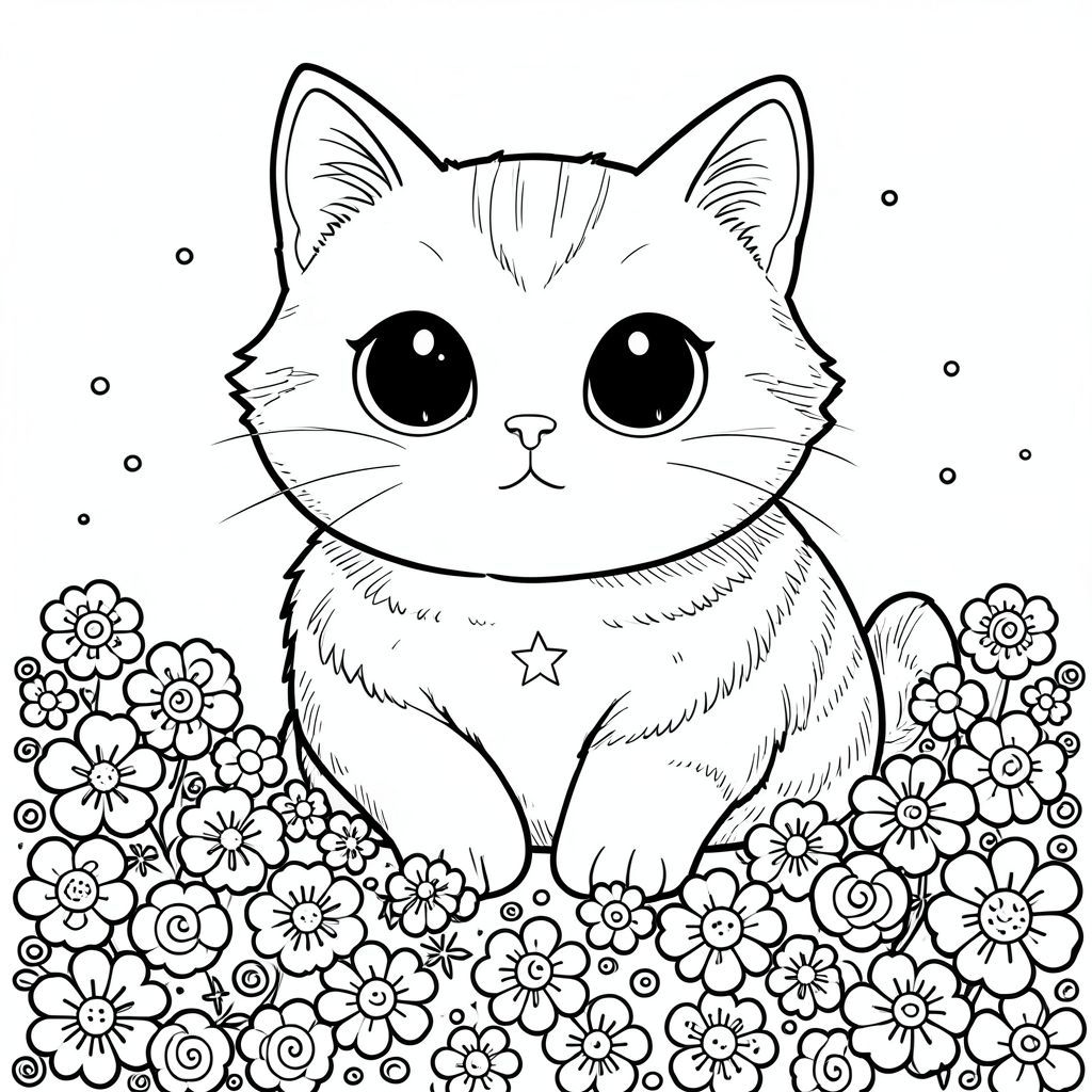 Hãy đi sâu vào điều này. Dưới đây là mô tả về một bức tranh tô màu theo phong cách Kawaii Illustrator, được thiết kế cho một kiệt tác mèo đen trắng cực kỳ mãnh liệt, phức tạp và đáng yêu, hãy ghi nhớ các yêu cầu nghiêm ngặt của bạn.  Tôi sẽ hướng đến một cảm giác kỳ diệu ấm cúng, nhưng với đủ chi tiết để quyến rũ.

--- Tâm điểm là một chú mèo gừng cực kỳ dễ thương, hơi quá khổ. Đầu của nó rất lớn, gần như hài hước, với một cái mõm tròn, rõ rệt. Tai của nó rất lớn, hơi góc cạnh và có những chấm đen nhỏ. Đôi mắt khổng lồ, tròn và tập trung mạnh mẽ - một màu đen trông hơi ướt. Họ dường như đi theo người xem với một cường độ gần như đáng lo ngại.

Cơ thể của con mèo là một đường cong hơi nhấp nhô, gần như nảy, được thể hiện trong các lớp đường đen dày đặc. Nó không hoàn toàn mượt mà; có những vết sưng và nếp gấp nhẹ được tạo ra bởi các đường nét. Phần lông có chủ ý, hơi thô xung quanh các cạnh, cho thấy sự mềm mại.

Bên dưới con mèo, một cánh đồng hoa chiếm ưu thế ở hậu cảnh. Đây không chỉ là những hình dạng đơn giản; Chúng là sự sắp xếp của các vòng tròn nhỏ, chồng lên nhau và các đường màu đen xoáy.  Mỗi bông hoa có kích thước bằng một hình thu nhỏ, nhưng cực kỳ chi tiết - những ngôi sao nhỏ màu trắng và chấm nằm rải rác trên những bông hoa. Các đường nét của cánh hoa hơi cong, gần như bắt chước một làn gió nhẹ.

Một ngôi sao đơn lẻ tinh tế, mờ nhạt được đặt một cách tinh tế trong ngực của con mèo. Đó không phải là một ngôi sao táo bạo; Đó là một ngôi sao nhỏ, trông gần như bị mất, được hiển thị với một mô hình rất nhẹ, lặp đi lặp lại của các đường đen thẳng đứng - nó hầu như không đáng chú ý, chỉ là một chút chiều sâu.

Nền là một màu trắng kem hơi mờ. Nó không phải là một màu đồng nhất; nó giống như một gợi ý của, tạo ra một hiệu ứng mơ mộng, mơ mộng. Có một vài 'chấm' nhỏ màu đen chồng lên nhau nằm rải rác xung quanh cánh đồng hoa - chúng rất tinh tế và gần như không thể nhận thấy.

Bàn chân mèo hơi cong lên trên, tạo đường cong nhẹ nhàng ở các đường đen. Một vài chấm đen nhỏ, được hình thành hoàn hảo được đặt trên đầu của nó, bắt chước một chiếc mũi nhỏ xíu, lấp lánh.

Thành phần tổng thể được cân bằng cẩn thận. Không có khoảng trống.  Các đường nét chồng lên nhau một cách tinh tế để tạo cảm giác có chiều sâu. Có một cảm giác chuyển động nhẹ nhàng, trôi chảy được ghi lại bởi các đường nét dày đặc.  Biểu hiện của con mèo là một sự mãn nguyện lặng lẽ - một nụ cười nhỏ, gần như không thể nhận thấy.

Cảm giác tổng thể là một trong những sự thoải mái vô cùng và quyến rũ hay thay đổi. Nguồn mềm mại và khuếch tán, nhấn mạnh các đường cong và kết cấu. Có một cảm giác ma thuật tiềm ẩn.

--- Cân nhắc chính cho phong cách Kawaii Illustrator: * Mọi thứ đều quá khổ một cách tinh tế.  * Các đường màu đen là tối quan trọng, truyền tải cảm giác mềm mại và sâu sắc.  * Các mẫu lặp đi lặp lại của các đường hoa tạo ra nhịp điệu thị giác.  * Ngay cả những yếu tố nhỏ nhất - một chấm hoặc đường cong - cũng được đặt cẩn thận để dễ nhận thấy.  * Chủ yếu là đen trắng, với hiệu ứng gradient tinh tế trong cánh đồng hoa.

Tôi đã tập trung vào việc tạo ra trải nghiệm hình ảnh vừa êm dịu vừa quyến rũ, dựa nhiều vào và lặp đi lặp lại để tối đa hóa tính thẩm mỹ kawaii. Hãy cho tôi biết nếu bạn muốn bất kỳ điều chỉnh hoặc tinh chỉnh nào thêm!, trang tô màu đen trắng, phong cách lowbook, nghệ thuật đường nét, đơn sắc, không màu, không đổ bóng, không xám, không tô màu, nền trắng, chỉ phác thảo, phong cách vector, thiết kế phẳng, 2d