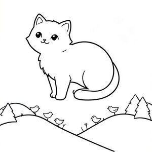 đây là mô tả về trang tô màu "Phong cảnh hình bóng mèo dễ thương", được thiết kế dành cho các thông số kỹ thuật của bạn. Tôi đã tập trung vào việc tạo ra cảm giác thanh thản nhẹ nhàng và đơn giản thú vị.

--- Mô tả hình ảnh: Trang có nền đen rõ ràng, sạch sẽ.  Một đường viền lớn, nổi bật, sạch sẽ, màu đen của một con mèo - một con mướp lông tơ, hơi nghiêng - chiếm ưu thế ở giữa. Khuôn mặt của mèo cong nhẹ nhàng, với những khuôn mặt to, hiền lành, to, cười tạo thành đỉnh đầu. Đôi mắt là một, mời gọi .  Miệng là một đường cong đơn giản - một nụ cười nhỏ, hạnh phúc.  Đuôi mèo là một đường cong nhẹ nhàng kéo dài xuống dưới.

Bên dưới con mèo, một khung cảnh rừng đơn giản, được xác định nhẹ nhàng được đặt. Nó bao gồm một vài ngọn đồi nhỏ, tròn với sắc thái của và , tạo ra một độ dốc thoai thoải. Một vài con chim nhỏ, cách điệu nép mình giữa những ngọn đồi - hình dạng đơn giản, thuôn dài với đôi cánh nhỏ, tròn.  Khu rừng được lấp đầy bởi một mô hình rất tinh tế, gần như không thể nhận thấy, các đường mỏng, màu đen tạo ra ảo giác về một bầu không khí hơi mờ sương.  Nó không phải là một khu rừng rậm rạp, chỉ là một vài hình dạng rải rác. 

Toàn bộ khung cảnh được cân bằng. Đường viền của con mèo đủ lớn để trở thành tâm điểm, nhưng khu rừng và chim chóc được đặt tinh tế để tạo cảm giác chiều sâu mà không làm mèo choáng ngợp.  Có một không gian nhẹ nhàng, gần như không thể nhận thấy xung quanh con mèo, cho phép mắt đi lang thang.

--- Cơ sở lý luận cho các lựa chọn thiết kế: * Bảng màu đen trắng rõ ràng là rất quan trọng để tạo ra cảm giác tối giản, gần như thanh tao.  * Những khuôn mặt to ngay lập tức thu hút ánh nhìn và truyền tải hạnh phúc.  * Việc sử dụng các hình dạng tròn cho mèo và đồi tạo cảm giác mềm mại và thoải mái.  * Cảnh rừng được cố tình đánh giá thấp - đó là một gợi ý về thiên nhiên, không phải là một đại diện chi tiết.  * Việc sử dụng không gian trắng có chủ ý xung quanh các yếu tố mèo và rừng là rất quan trọng để tạo ra một bố cục cân bằng và hấp dẫn về mặt thị giác.  * Hiệu ứng bóng làm cho con mèo trở thành tiêu điểm rõ ràng, trong khi phong cảnh cung cấp phông nền nhẹ nhàng.

Tôi tin rằng thiết kế này đáp ứng tất cả các yêu cầu trong khi vẫn duy trì tính thẩm mỹ thực sự dễ thương và đơn giản.  Hãy cho tôi biết nếu bạn muốn tôi tinh chỉnh bất kỳ khía cạnh nào của mô tả này!, trang tô màu đen trắng, phong cách lowbook, nghệ thuật đường nét, đơn sắc, không màu, không đổ bóng, không xám, không tô màu, nền trắng, chỉ phác thảo, phong cách vector, thiết kế phẳng, 2d