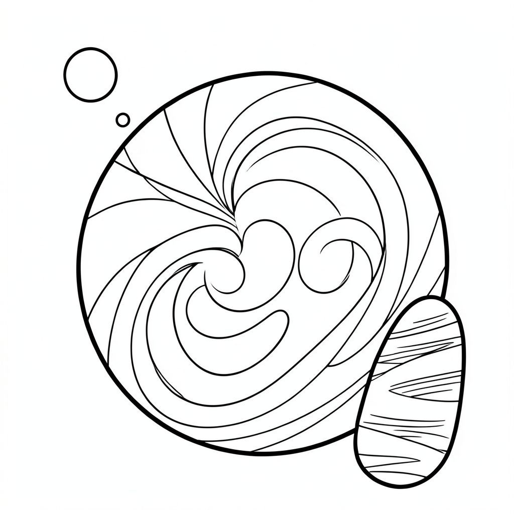 đây là mô tả về một trang tô màu lấy cảm hứng từ Zentangle, được thiết kế tập trung vào các hình dạng và hoa văn dễ thương, đơn giản, theo yêu cầu.  Tôi đã nhắm đến một cảm giác tinh tế, gần như thiền định. Mô tả hình ảnh: Trang là một hình vuông, khoảng 8 inch x 8 inch. Nền là màu trắng tinh khiết, mềm mại.

Phần tử trung tâm là một hình bầu dục lớn, tròn - đường kính khoảng 4 inch.  Đó là một sự dịu dàng, , gần như một bầu trời. Trong hình bầu dục này, một loạt các đường xoáy, hơi sẫm màu tỏa ra ngoài, tạo ra một dòng chảy nhẹ nhàng, hữu cơ. Những vòng xoáy này không hoàn toàn đồng nhất; chúng có một tinh tế, hơi không đồng đều .  Chúng đủ lớn để dễ dàng tô màu.

Liền kề với hình bầu dục, có một hình dạng tròn nhỏ hơn, hơi thuôn dài - cao khoảng 2 inch và rộng 1,5 inch. Hình dạng này là một màu.  Trong hình dạng này, một vài sọc nhỏ, mỏng, trắng được vẽ, cách đều nhau trên hình dạng.  Những sọc này rất tinh tế, gần giống như những nét vẽ nhỏ.  Chúng không bao phủ toàn bộ hình dạng; chúng ló ra một chút, tạo cảm giác chiều sâu.

Cuối cùng, có một chấm tròn, nhỏ, duy nhất - a - được đặt gần góc trên cùng bên trái của hình bầu dục. Dấu chấm này được đặt một cách tinh tế, tạo ra một tiêu điểm nhỏ. Ấn tượng tổng thể: Hình ảnh cân bằng. Hình bầu dục chiếm ưu thế trong không gian, với hình dạng và sọc mang lại sự thú vị và tương phản trực quan. Các đường và chấm xoáy tạo cảm giác chuyển động và mềm mại.  Hiệu ứng tổng thể là một khung cảnh yên bình, hay thay đổi. Cơ sở lý luận cho các lựa chọn thiết kế: * Nhấn mạnh vào các hình dạng tròn - hình bầu dục, và dấu chấm - là rất quan trọng đối với tính thẩm mỹ "kawaii".  * Những mẫu này được lặp đi lặp lại và thay đổi một cách tinh tế, thêm cảm giác chiều sâu và sự thú vị về thị giác mà không làm choáng ngợp đối tượng chính.  * Các đường nét dày và rõ ràng, đảm bảo các hình dạng dễ nhận biết và hấp dẫn về mặt hình ảnh.  Chúng không quá chi tiết, cho phép các hình dạng thở.  * Nền trắng tinh khiết cho phép màu sắc và hoa văn thực sự nổi bật.

Tôi đã tập trung vào việc tạo ra một trải nghiệm hình ảnh mang lại cảm giác nhẹ nhàng, hấp dẫn và hoàn toàn đáng yêu.  Tôi đã ưu tiên cảm giác bình tĩnh và đơn giản.

---

Bạn có muốn tôi tinh chỉnh bất kỳ khía cạnh nào của mô tả này, có lẽ tập trung vào một bảng màu cụ thể hoặc loại mẫu mà tôi đã đề xuất không?, trang tô màu đen trắng, phong cách lowbook, nghệ thuật đường nét, đơn sắc, không màu, không đổ bóng, không xám, không tô màu, nền trắng, chỉ phác thảo, phong cách vector, thiết kế phẳng, 2d