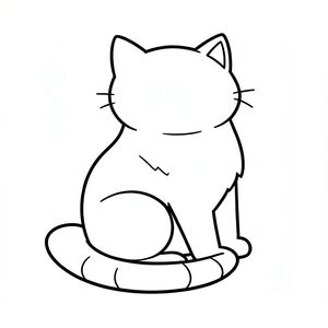 Hãy bắt đầu. Chúng ta bắt đầu. Này...   Cơ thể của mèo được hình thành bởi một loạt các đường nối với nhau, rộng hơn một chút. Những đường nét này tạo ra một hiệu ứng tinh tế, bắt chước bộ lông.  Đầu mèo là một đường cong nhẹ nhàng, dẫn đến một hình tam giác nhỏ, tròn ở phía trên.  Đuôi là một đường cong dài hơn một chút kéo dài ra ngoài.  Ấn tượng tổng thể là một trong những sự mãn nguyện yên tĩnh và sự quyến rũ đáng yêu.

Các đường nét dày, gần giống như các đoạn của cửa sổ kính màu.  Chúng được phân đoạn, tạo ra một nhịp điệu thị giác.  Một đường rất tinh tế, tối hơn một chút ngăn cách đỉnh đầu của mèo với phần dưới của cơ thể, tạo thêm một chút chiều sâu.

Con mèo được đặt sao cho mép dưới của đuôi mèo hơi chồng lên mép dưới của cơ thể mèo.  Đó là một vị trí nhẹ nhàng, cân bằng.   Đây là một chú mèo đơn giản, thanh lịch.  Nó được thiết kế để trở thành một tác phẩm thú vị, không phức tạp cho đôi mắt trẻ trung.  Nó gợi lên cảm giác ấm áp và thoải mái.

Hãy cho tôi biết nếu bạn muốn tôi tinh chỉnh bất kỳ khía cạnh nào của thiết kế này.  Chúng tôi có thể điều chỉnh độ dày đường hoặc góc của khuôn mặt mèo, nếu bạn muốn., trang tô màu đen trắng, phong cách lowbook, nghệ thuật đường nét, đơn sắc, không màu, không đổ bóng, không xám, không tô màu, nền trắng, chỉ phác thảo, phong cách vector, thiết kế phẳng, 2d