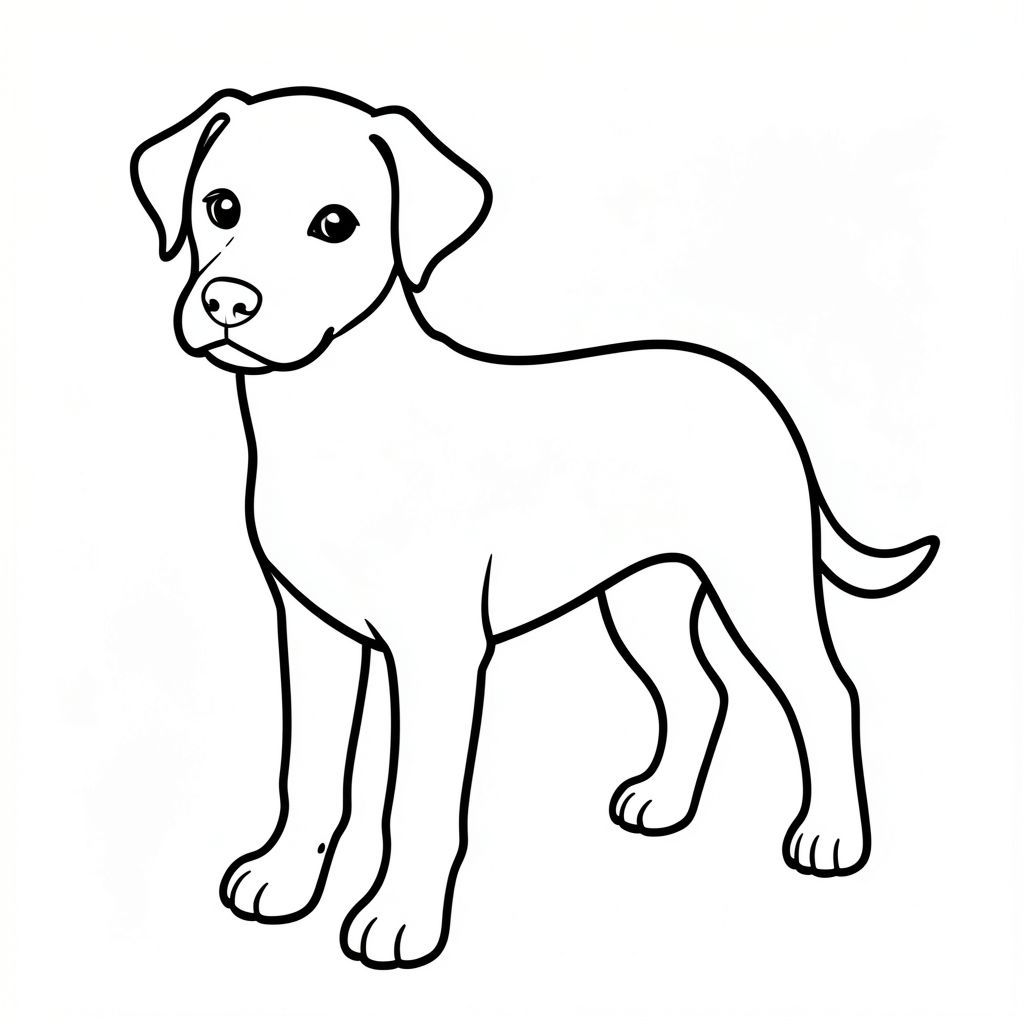 Dưới đây là mô tả về một trang tô màu đơn giản, chất lượng cao dành cho trẻ mới biết đi, tuân thủ tất cả các quy tắc của bạn: Mô tả hình ảnh: Một đường viền màu đen đậm, duy nhất của một. được miêu tả trong một tư thế hơi góc cạnh, thoải mái - chân trước hơi cong và đầu hơi quay sang một bên, nhìn về phía người xem. Cơ thể chó dài và gầy, có hình dáng đơn giản, hơi tròn. Đó là một góc nhìn thực tế, hơi thấp, tập trung vào khuôn mặt và phần trên cơ thể của. Tai của nhỏ và hình tam giác, nằm ngay trên đầu. Đuôi là một đường đơn giản, ngắn và hơi cong kéo dài từ phía sau. Chân dài và thẳng, tạo thành một phần đế ổn định. Ấn tượng chung là một điềm tĩnh, cảnh giác. Các đặc điểm chính: * Chó * Thực tế, cân bằng, đơn giản.  * là một hình dạng duy nhất, rắn chắc.  * Hình ảnh hoàn toàn màu đen.  * Đường viền dày, đậm, một dòng.  * Đen trắng. Cơ sở lý luận: Thiết kế này ưu tiên hình dạng chó rõ ràng, dễ nhận biết trong khi tuân thủ tất cả các ràng buộc. Những đường nét đơn giản và thiếu chi tiết khiến nó phù hợp với trẻ mới biết đi. Góc và tư thế được chọn để hấp dẫn và hấp dẫn.  Việc tập trung vào một hình dạng duy nhất, mạnh mẽ giúp trẻ nhỏ dễ dàng tô màu.

---

Bạn có muốn tôi tinh chỉnh mô tả này thêm, có thể thêm một giống hoặc tư thế cụ thể không?, tranh tô màu đen trắng, phong cách lowbook, nghệ thuật đường nét, đơn sắc, không màu, không đổ bóng, không xám, không tô màu, nền trắng, chỉ phác thảo, kiểu vector, thiết kế phẳng, 2d