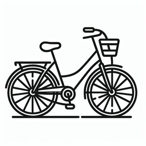 A black and white drawing of a bicycle 4
