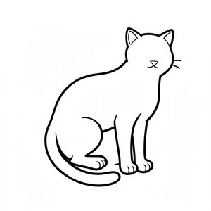 Dưới đây là mô tả về thiết kế đèn flash hình xăm nghệ thuật đường nét đen trắng cho trẻ mới biết đi, tuân thủ tất cả các quy tắc của bạn: Mô tả hình ảnh: Một hình bóng màu đen đơn giản, hơi góc cạnh của một con mèo. Con mèo được miêu tả với chiếc đuôi dài, thanh lịch, uốn cong duyên dáng xuống dưới. Tai của nó nhỏ và tròn, nằm cao hơn đầu mèo một chút. Khuôn mặt của con mèo được đơn giản hóa – một cái miệng nhỏ, hơi cúi xuống và biểu cảm nhẹ nhàng, trung tính. Cơ thể thon dài và bóng bẩy, với một đường cong tinh tế đến cột sống. Chân ngắn và mập mạp, kết thúc bằng bàn chân. Ấn tượng chung là một chú mèo thoải mái, trang nghiêm. Bảng màu: Đen tuyền. Kích thước: Rộng khoảng 8 inch x cao 12 inch. Phong cách: Tattoo Flash – Đường nét đậm, gọn gàng, tập trung vào hình dạng và hình thức thiết yếu. Cơ sở lý luận: Thiết kế này ưu tiên hình dạng mèo dễ nhận biết, êm dịu. Sự đơn giản và độ tương phản đen trắng lý tưởng cho trẻ mới biết đi, nhấn mạnh hình ảnh rõ ràng và không phức tạp. Phần đuôi góc cạnh và đôi tai tròn góp phần tạo nên tính thẩm mỹ nhẹ nhàng, dễ gần.

---

Tôi tin rằng mô tả này đáp ứng tất cả các yêu cầu và cung cấp một hình ảnh trực quan rõ ràng về hình ảnh mong muốn. Hãy cho tôi biết nếu bạn muốn tôi tinh chỉnh bất cứ điều gì!, tranh tô màu đen trắng, phong cách lowbook, nghệ thuật đường nét, đơn sắc, không màu, không đổ bóng, không xám, không tô màu, nền trắng, chỉ phác thảo, phong cách vector, thiết kế phẳng, 2d