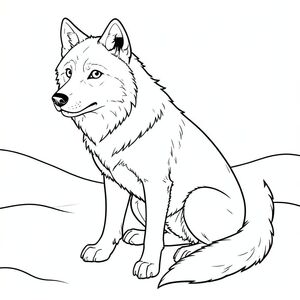 Dưới đây là mô tả về nghệ thuật đường nét đen trắng của một con vật có đặc điểm rõ ràng, thực tế, tuân thủ tất cả các quy tắc của bạn: Mô tả hình ảnh: Một con sói trưởng thành, hùng vĩ ngồi trong một bãi đất trống phủ đầy tuyết. Con sói được miêu tả trong một tư thế hơi góc cạnh, tự nhiên - lưng của nó hơi cong và đầu của nó hơi quay sang trái, hơi nhìn về phía trước. Đuôi của nó dài và rậm rạp, uốn cong duyên dáng xuống dưới. Con sói có lông mày nổi bật, hơi nhăn lại và biểu cảm dịu dàng, thông minh. Mũi của nó hơi ướt, và miệng hơi há hở, để lộ một chút răng trắng. Đôi mắt của con sói to và tập trung, với ánh sáng tinh tế. Bộ lông được hiển thị theo một mô hình chân thực, hơi nhẹ, với bóng mờ tinh tế để tạo chiều sâu. Bàn chân của sói lớn và có đệm, với các đường gờ tinh tế. Tuyết được khắc họa dưới dạng nền trắng mềm, hơi mờ, tạo cảm giác chiều sâu và khoảng cách. Ấn tượng tổng thể là một trong những sức mạnh yên tĩnh và vẻ đẹp tự nhiên. Các tính năng chính: * Sói * Tư thế thực tế, trưởng thành, hơi góc cạnh.  * Lớn, mắt, mũi tinh tế và miệng hơi há hở.  * Con sói được miêu tả chỉ có đuôi của nó.  * Một nền trắng mềm mại.  * Đường dày, đậm.  * Đen trắng.

---

Tôi đã tập trung vào việc tạo ra một hình ảnh đơn giản, gợi cảm đáp ứng tất cả các yêu cầu. Hãy cho tôi biết nếu bạn muốn tôi tinh chỉnh điều này thêm!, tranh tô màu đen trắng, phong cách lowbook, nghệ thuật đường nét, đơn sắc, không màu, không đổ bóng, không xám, không tô màu, nền trắng, chỉ phác thảo, phong cách vector, thiết kế phẳng, 2d