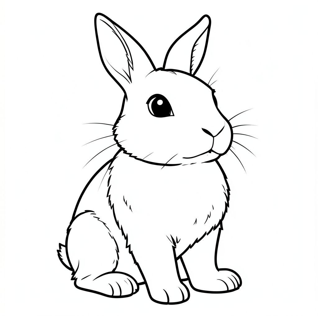 Dưới đây là mô tả về nghệ thuật đường nét đen trắng của một con vật có đặc điểm rõ ràng, thực tế, tuân thủ tất cả các quy tắc của bạn: Mô tả hình ảnh: Một con thỏ đơn giản, hơi góc cạnh, ngồi thẳng. Thỏ có khuôn mặt tròn, hiền lành với đôi mắt to, mũi nhỏ, hơi hếch xuống. Tai của nó nhọn và hơi cong, đặt cao trên đầu. Mũi của thỏ nhỏ và trông hơi ướt. Bộ lông của con thỏ được khắc họa với những đường nét mượt mà, chồng lên nhau, tạo cảm giác có chiều sâu. Chân thỏ ngắn và chắc chắn, kết thúc bằng bàn chân với đầu tròn. Cơ thể của con thỏ rắn chắc, hơi , với những biến thể tinh tế trong âm sắc để gợi ý . Các đường nét dày và đậm, tạo ra một đường viền rõ ràng, rõ ràng. Nền hoàn toàn màu trắng. Các tính năng chính: * Thỏ * Đầu và cơ thể thực tế, hơi góc cạnh.  * Lớn, và hơi hướng xuống dưới.  * Nhỏ, trông ướt.  * Hơi suy giảm.  * Ngắn, chắc chắn, bàn chân tròn.  * Các đường dày, đậm và chồng lên nhau.

Mô tả này ưu tiên một hình minh họa động vật rõ ràng, đơn giản và dễ nhận biết trong khi tuân thủ nghiêm ngặt tất cả các ràng buộc của bạn.  Nó tập trung vào một hình thức tự nhiên, đáng tin cậy., trang tô màu đen trắng, phong cách lowbook, nghệ thuật đường nét, đơn sắc, không màu, không đổ bóng, không xám, không tô màu, nền trắng, chỉ phác thảo, phong cách vector, thiết kế phẳng, 2d