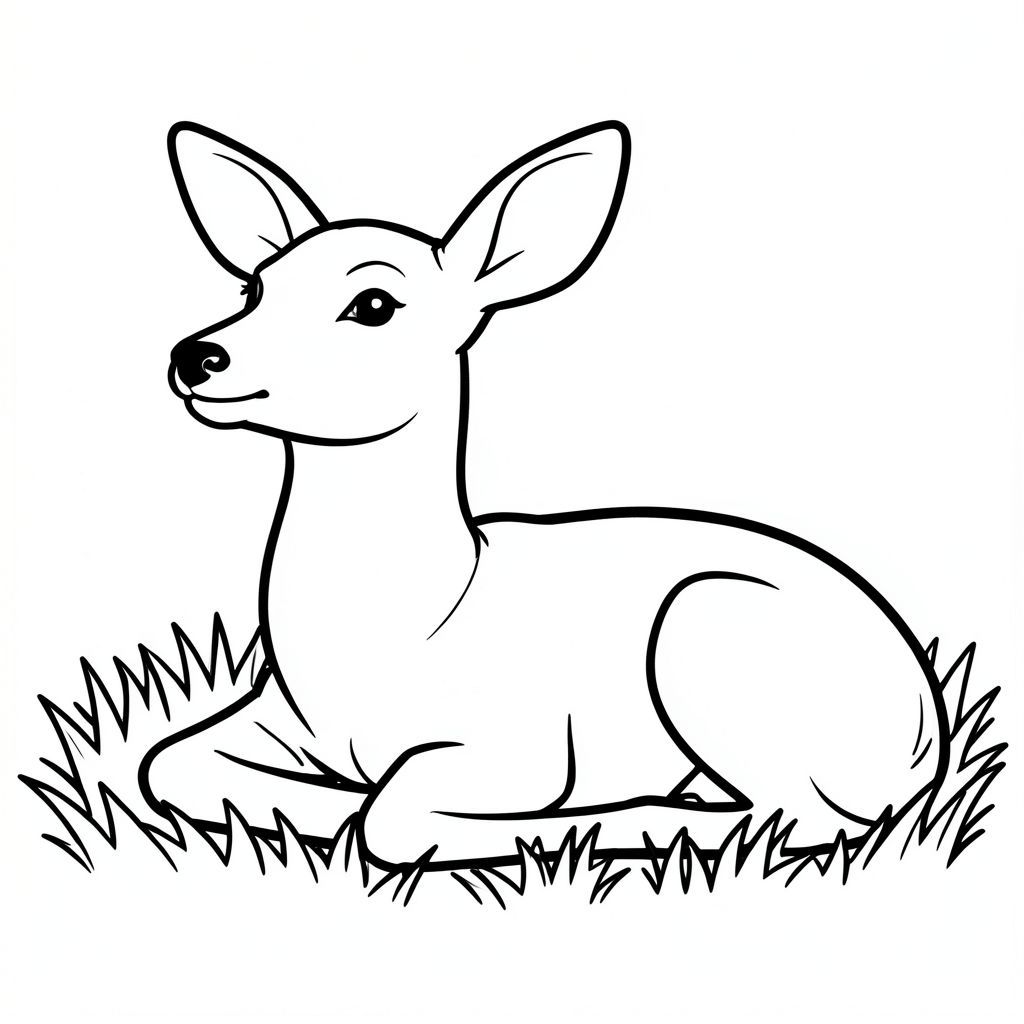 Dưới đây là mô tả về một bức tranh tô màu nghệ thuật đường nét đen trắng, tuân thủ tất cả các quy tắc và thông số kỹ thuật của bạn: Mô tả hình ảnh: Một con hươu đơn giản, thực tế đang nghỉ ngơi trên cánh đồng cỏ. Con hươu hơi quay mặt sang trái, đầu hơi hướng lên trên. Tai của nó lớn và nhọn, nằm ở đỉnh đầu. Mũi của nó nhỏ và , và miệng hơi mở, để lộ một chiếc răng trắng nhỏ, nhẹ nhàng. Chân của hươu được giấu bên dưới nó, với một đường cong tinh tế ở chân. Cỏ là một , bóng tối hơn một chút của , và nền là một rắn, , hơi . Các đường nét dày, đậm và đen, tạo ra một đường viền mạnh mẽ, rõ ràng.  Ấn tượng tổng thể là một trong những sự tĩnh lặng yên tĩnh và vẻ đẹp tự nhiên. Các tính năng chính: * Hươu * Thực tế, với cổ hơi dài và đường cong nhẹ nhàng ở chân.  * Lớn, và nằm ở vị trí cao hơn mũi một chút.  * Nhỏ, và nằm ngay phía trên miệng.  * Hơi mở, để lộ một chiếc răng nhỏ màu trắng.  * Giấu bên dưới cơ thể hươu.  * Đường viền dày, đậm và đen. Lý do: Mô tả này ưu tiên hình ảnh động vật rõ ràng, dễ nhận biết với các ràng buộc được chỉ định. Trọng tâm là tỷ lệ tự nhiên và thiết kế đơn giản, gọn gàng.

---

Hãy cho tôi biết nếu bạn muốn tôi tinh chỉnh thêm điều này - có thể điều chỉnh nền hoặc thêm một chi tiết tinh tế!, trang tô màu đen trắng, phong cách lowbook, nghệ thuật đường nét, đơn sắc, không màu, không đổ bóng, không xám, không tô màu, nền trắng, chỉ phác thảo, kiểu vector, thiết kế phẳng, 2d