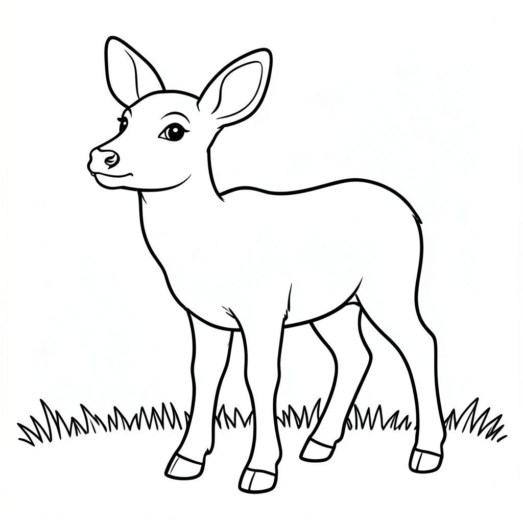 Dưới đây là mô tả về một trang tô màu nghệ thuật đường nét đen trắng, tuân thủ tất cả các quy tắc và thông số kỹ thuật của bạn. Mô tả hình ảnh: Một chú hươu hùng vĩ, chân thực đứng trên cánh đồng cỏ. Con hươu hơi quay mặt sang trái, đầu hơi hướng lên trên. Đôi mắt của nó lớn và nằm ngay dưới mũi. Một đường cong nhỏ, nhẹ nhàng có thể nhìn thấy trong mũi của nó. Mũi của hươu là một tinh tế, . Miệng của nó là một đường cong đơn giản, hơi mở, để lộ một chiếc răng nhỏ màu trắng. Tai của hươu lớn, nhọn và nằm trên đỉnh đầu, hơi nghiêng về phía trước. Chân của hươu dày, cứng cáp và hơi nghiêng xuống dưới, tạo thành dáng đi tự nhiên. Chân là một màu, với bóng mờ tinh tế để tạo cảm giác chiều sâu. Mặt đất là một đường đơn giản, hơi nhẹ. Nền là một rắn, . Các tính năng chính: * Hươu * Thực tế, với một góc hơi hướng lên trên đầu.  * Lớn, và được đặt ngay dưới mũi.  * Tinh tế, .  * Đường cong đơn giản.  * Lớn, nhọn và nghiêng về phía trước.  * Dày, chắc chắn và nghiêng xuống dưới.  * Đường viền đen đậm, nặng.  * Đen trắng, có độ tương phản cao. Cơ sở lý luận cho các lựa chọn: * Tư thế và tỷ lệ của hươu được lựa chọn cẩn thận để đáng tin cậy và hấp dẫn trẻ mới biết đi.  * Mắt, mũi và miệng được xác định rõ ràng, cần thiết cho sự tham gia của trẻ mới biết đi.  * Chân được định nghĩa rõ ràng là dày và nghiêng xuống dưới, đảm bảo không có thêm chi.  * Nền chắc chắn cung cấp một canvas sạch sẽ, tập trung.  * Bảng màu đơn sắc lý tưởng để thúc đẩy các kỹ năng vận động tinh và phát triển thị giác.

Mô tả này nhằm mục đích tạo ra một trang tô màu hấp dẫn trực quan và phù hợp với sự phát triển., trang tô màu đen trắng, phong cách lowbook, nghệ thuật đường nét, đơn sắc, không màu, không đổ bóng, không xám, không tô màu, nền trắng, chỉ phác thảo, phong cách vector, thiết kế phẳng, 2d