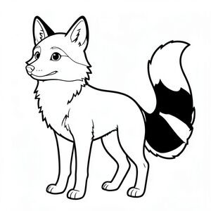 Dưới đây là mô tả về một trang tô màu, tuân thủ tất cả các yêu cầu của bạn: Mô tả hình ảnh: Một bản vẽ đơn giản, thực tế của một con cáo. Con cáo đang đứng thẳng, đầu hơi nghiêng. Bộ lông của nó ấm áp, tắt tiếng và đôi mắt to và . Có thể nhìn thấy một chiếc mũi nhỏ màu trắng. Đuôi của cáo là một cái đuôi dài, mịn, sọc đen và trắng, kéo dài từ phía sau cơ thể. Đuôi dày và đậm, với một đầu màu trắng rõ ràng. Các đường nét dày và đậm, tạo ra một đường viền rõ ràng, rõ ràng. Nền là một trang tô màu trơn, ., đen trắng, phong cách lowbook, nghệ thuật đường nét, đơn sắc, không màu, không bóng, không xám, không tô màu, nền trắng, chỉ phác thảo, kiểu vector, thiết kế phẳng, 2d, chính xác một đuôi duy nhất