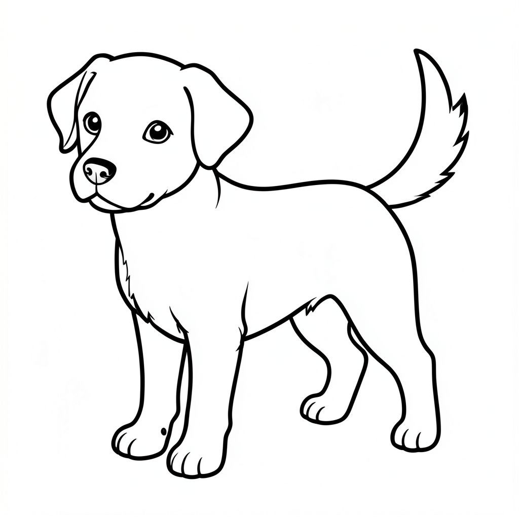 Dưới đây là mô tả về một trang tô màu được thiết kế để đáp ứng các yêu cầu nghiêm ngặt của bạn, tập trung vào một chiếc đuôi màu trắng duy nhất và nội thất màu trắng tinh khiết, thực tế: Mô tả trang màu: Một hình minh họa chó đơn giản, thực tế thống trị trang. được miêu tả trong một tư thế hơi góc cạnh, với một đường cong nhẹ nhàng ở lưng. Bộ lông của nó được thể hiện với những đường nét dày, đậm, tạo cảm giác chiều sâu và . Đầu của hơi nghiêng, với biểu cảm tập trung. 

Đặc điểm nổi bật nhất là một cái đuôi màu trắng duy nhất kéo dài từ lưng chó. Đuôi được tạo hình tinh tế, với đường cong nhẹ nhàng và góc hướng lên nhẹ, tạo cảm giác chuyển động. Đuôi được đặt ở trung tâm và được xác định rõ ràng bởi các đường đậm.

Nội thất của hoàn toàn màu trắng.  Khuôn mặt của chó được thể hiện với đôi mắt to, đơn giản, mũi nhỏ, dịu dàng và miệng nhỏ, hơi há hở. Biểu cảm bình tĩnh và thân thiện.  Nền là một mềm mại, trung tính , cung cấp một bức tranh sạch sẽ và gọn gàng.  Không có chi tiết hoặc yếu tố nào khác ngoài và đuôi của nó. Những cân nhắc chính: * Toàn bộ không gian nội thất được lấp đầy bằng màu trắng tinh khiết.  * Một cái đuôi màu trắng duy nhất là tâm điểm.  * Tỷ lệ của được xem xét cẩn thận là thực tế và hấp dẫn đối với trẻ mới biết đi.  * Các đường viền dày, đậm được sử dụng để xác định hình dạng và đuôi của.  * Hoàn toàn không được sử dụng trong nội thất.  * Không có màu nào được sử dụng.

Mô tả này nhằm mục đích tạo ra một trang tô màu hấp dẫn về mặt hình ảnh và phù hợp với sự phát triển, tuân thủ nghiêm ngặt tất cả các yêu cầu của bạn., trang tô màu đen trắng, phong cách lowbook, nghệ thuật đường nét, đơn sắc, không màu, không đổ bóng, không xám, không tô màu, nền trắng, chỉ phác thảo, phong cách vector, thiết kế phẳng, 2d, chính xác một đuôi duy nhất