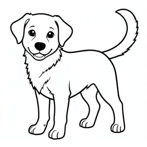 Dưới đây là mô tả về trang màu, tuân thủ nghiêm ngặt tất cả các quy tắc: Tô màu: Happy Dog Một chú chó đơn giản, thực tế là tâm điểm. được miêu tả trong một tư thế hơi góc cạnh, nhìn thẳng vào người xem. Bộ lông của nó được thể hiện với những đường nét dày, đậm, tạo cảm giác chiều sâu. Chú chó có biểu cảm dịu dàng, thân thiện. 

Đầu của hơi nghiêng, đôi mắt to và biểu cảm, truyền tải cảm giác vui vẻ. Mũi được xác định một cách tinh tế. Miệng là một đường cong đơn giản, nhẹ nhàng. 

Cơ thể của chứa đầy một khoảng trắng rộng lớn.  Một cái đuôi trắng dày, duy nhất kéo dài từ lưng, uốn cong duyên dáng. Đuôi được đặt hơi lệch tâm, tạo dòng chảy tự nhiên. Đường viền của đuôi được xác định bằng các đường dẫn dày, nhấn mạnh hình dạng của nó.

Nền là màu trắng tinh khiết, tạo ra một bức tranh sạch sẽ và gọn gàng.  Không có chi tiết hoặc bóng mờ nào khác.  Ấn tượng chung là một hạnh phúc, đơn giản. Các tính năng chính: * Được xác định rõ ràng và nổi bật.  * Tất cả các không gian nội thất đều hoàn toàn màu trắng.  * Tỷ lệ của được hiển thị chính xác.  * Được xác định rõ ràng và tự nhiên.  * Đường viền dày, đậm để định nghĩa.  * Trắng tinh khiết, không màu.

---

Hãy cho tôi biết nếu bạn muốn tôi tinh chỉnh điều này thêm!, trang tô màu đen trắng, phong cách lowbook, nghệ thuật đường nét, đơn sắc, không màu, không đổ bóng, không xám, không tô màu, nền trắng, chỉ phác thảo, phong cách vector, thiết kế phẳng, 2d, chính xác một đuôi duy nhất