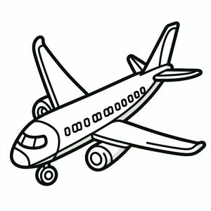 A drawing of an airplane flying in the sky