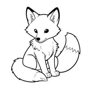 Một con cáo nhỏ, lông tơ ngồi chăm chú, đuôi hơi cong lại. Con cáo được hiển thị với các sắc thái của và , với những điểm nổi bật tinh tế. Bộ lông của nó được chi tiết với vẻ ngoài mềm mại, hơi nhẹ. Đuôi có màu trắng tinh khiết, với đường cong nhẹ nhàng và đầu nhỏ màu trắng. Biểu cảm của con cáo nhẹ nhàng và tò mò. Nền là một trang tô màu đơn giản, trắng, đen trắng, phong cách lowbook, nghệ thuật đường nét, đơn sắc, không màu, không bóng, không xám, không tô màu, nền trắng, chỉ phác thảo, phong cách vector, thiết kế phẳng, 2d, chính xác một đuôi duy nhất, hoàn toàn không tô màu đen, nội thất trắng tinh khiết, không có miếng mực, không văn bản, không từ, không tiêu đề
