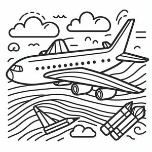 A plane flying over a body of water