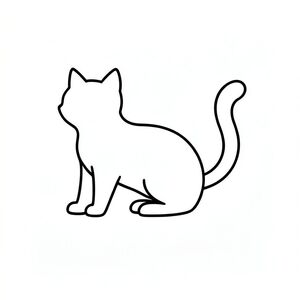 Một hình bóng nhỏ, của một con mèo.

Một khu vực đơn giản, , tạo thành nền.

Một đường viền duy nhất của một cái đuôi có mặt.

Nền hoàn toàn trắng., tranh tô màu đen trắng, phong cách lowbook, nghệ thuật đường nét, đơn sắc, không màu, không bóng, không xám, không tô màu, nền trắng, chỉ phác thảo, phong cách vector, thiết kế phẳng, 2d, chính xác một đuôi duy nhất, hoàn toàn không tô màu đen, nội thất trắng tinh khiết, không có miếng mực, không có văn bản, không từ, không tiêu đề, hoàn toàn không màu, chỉ nghệ thuật đen trắng thuần túy
